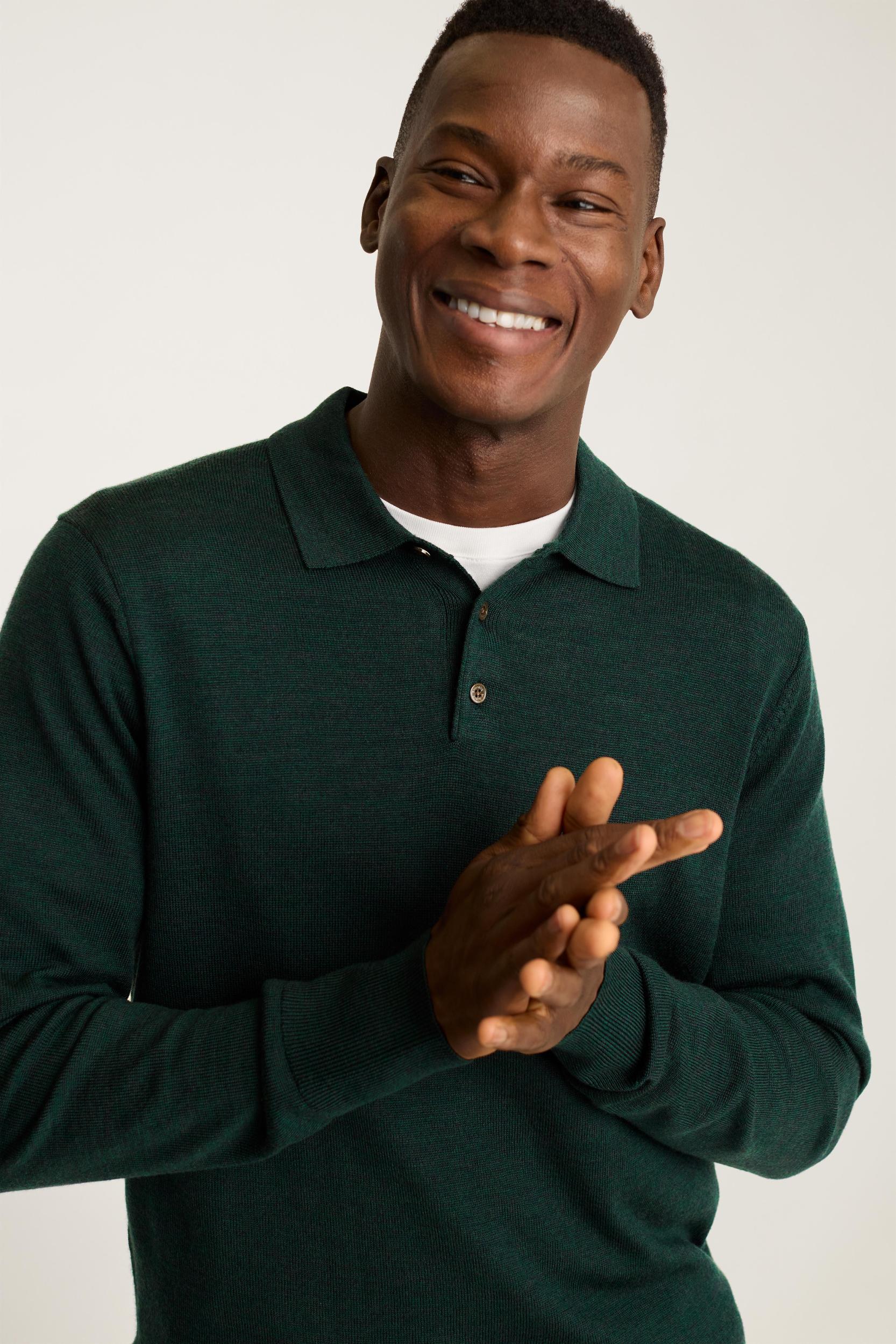 Hudson Long Sleeve Sweater Polo Product Image