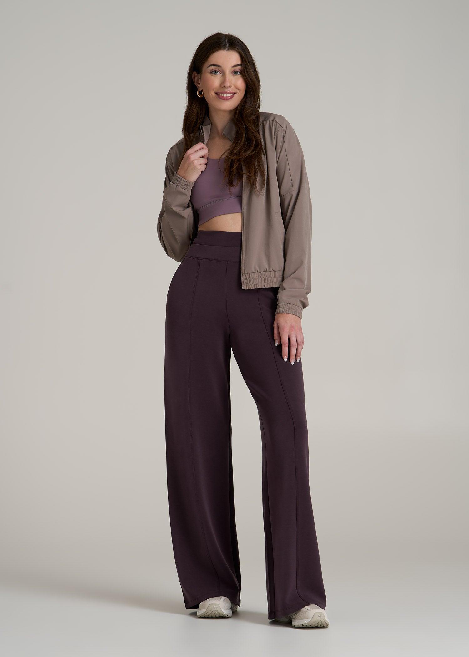 Soft Motion Wide Leg Ultra High Rise Pant for Tall Women in Deep Purple Female Product Image