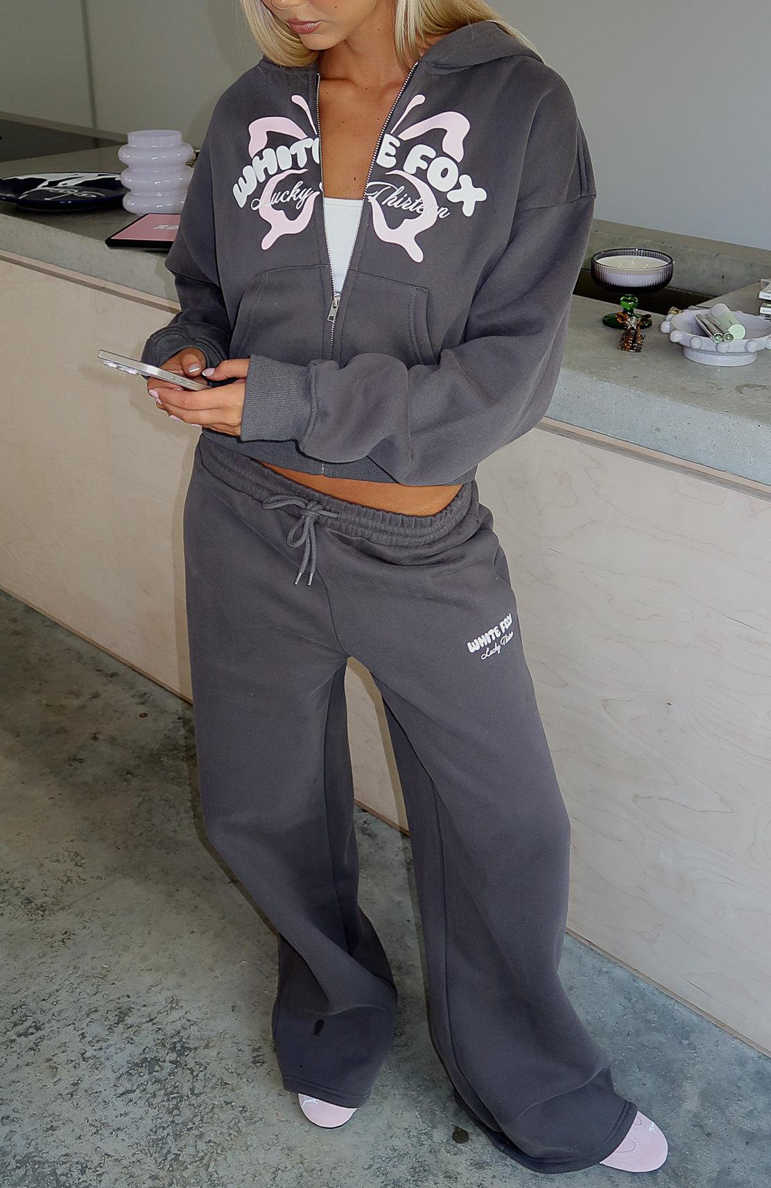 Lucky Thirteen Audrina Wide Leg Sweatpants Volcanic Product Image