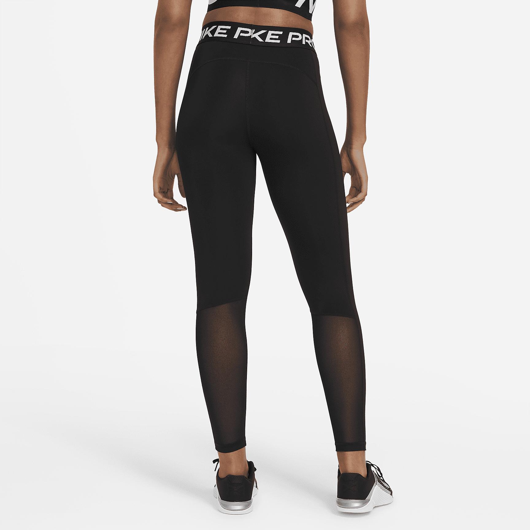 Womens Nike Pro Mid-Rise Mesh-Paneled Leggings | CZ9779-010 Product Image