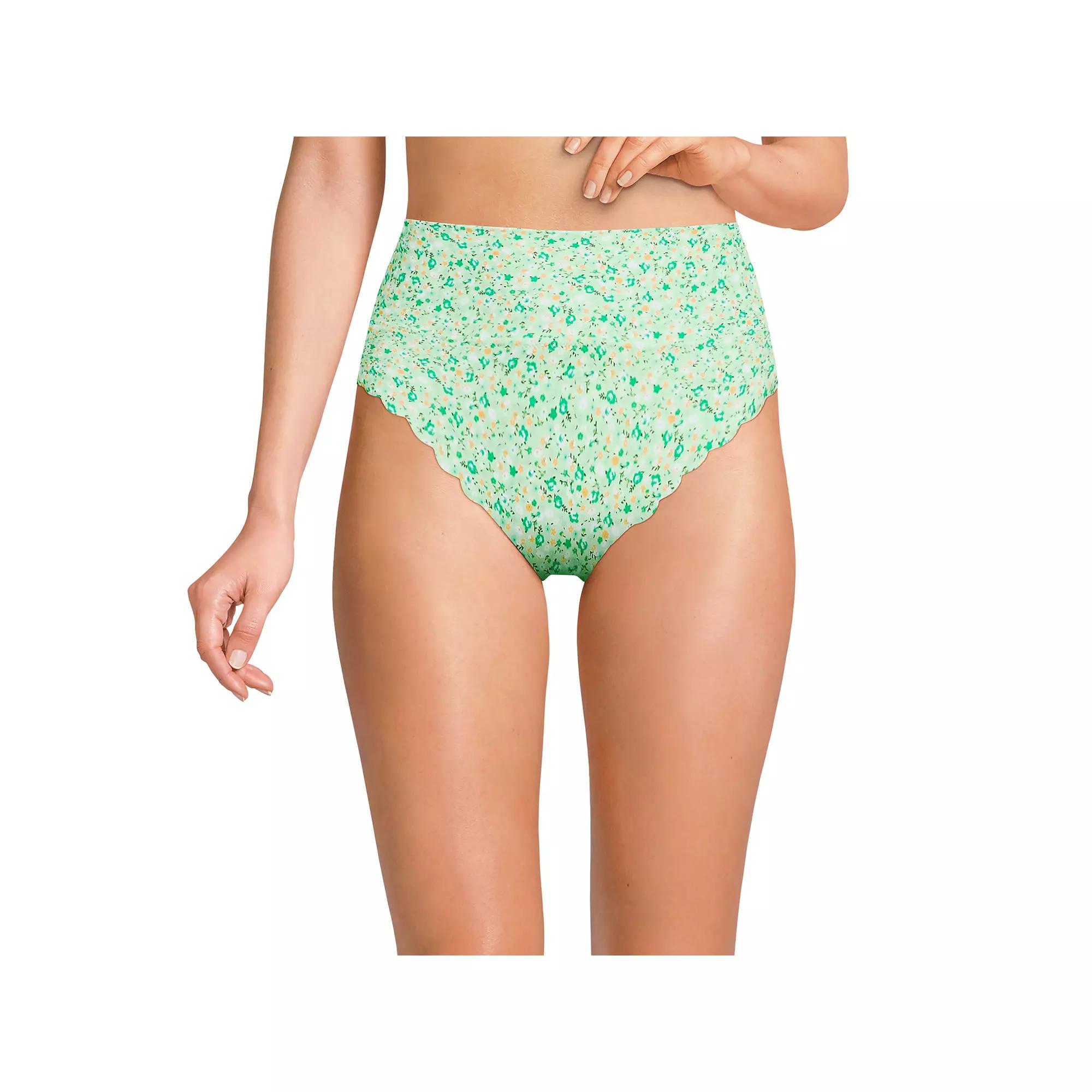 Women's Lands' End Tugless Scallop High Waisted Swim Bottoms,  Product Image