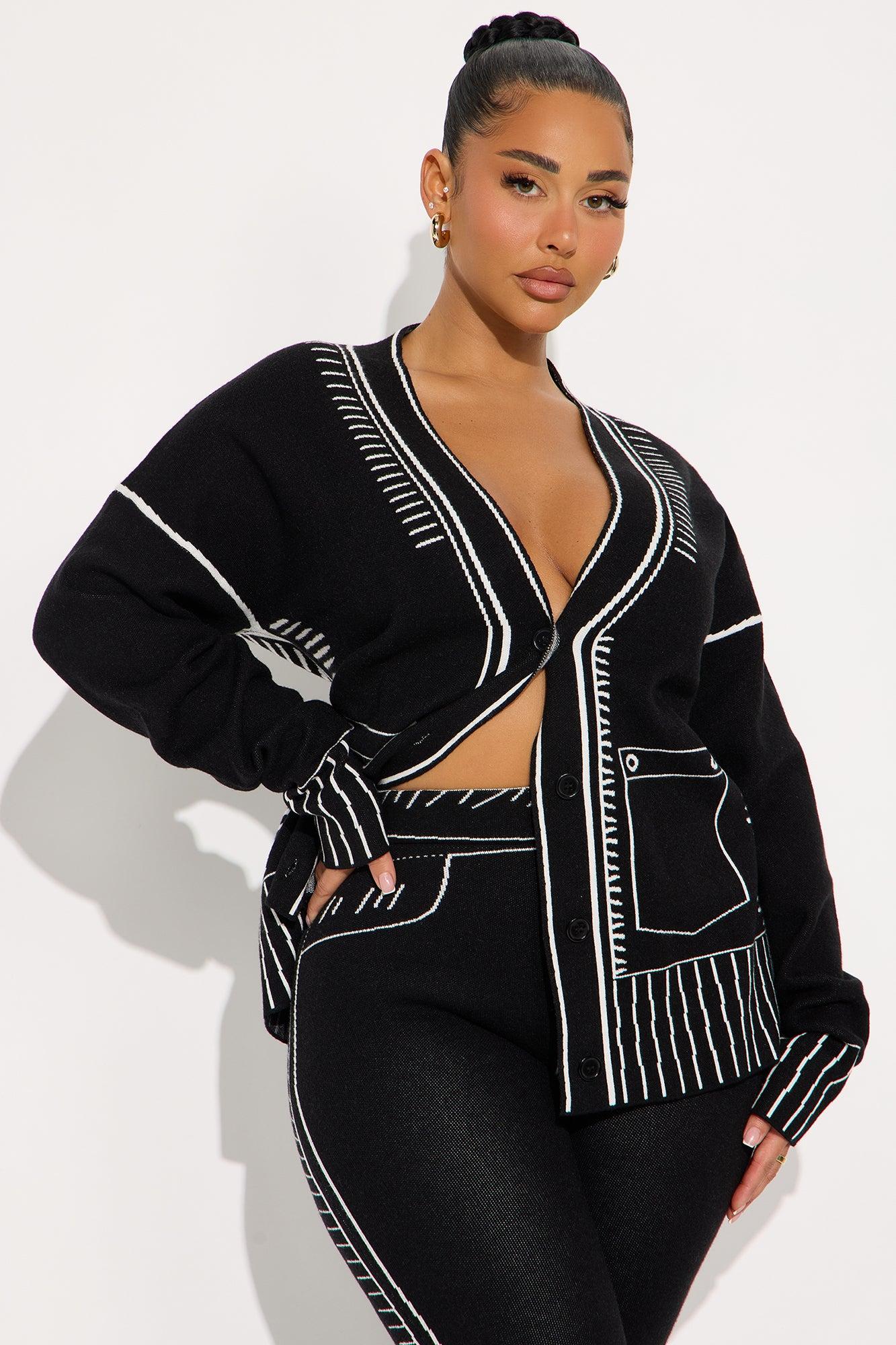 Riley Sweater Pant Set - Black/White Female Product Image