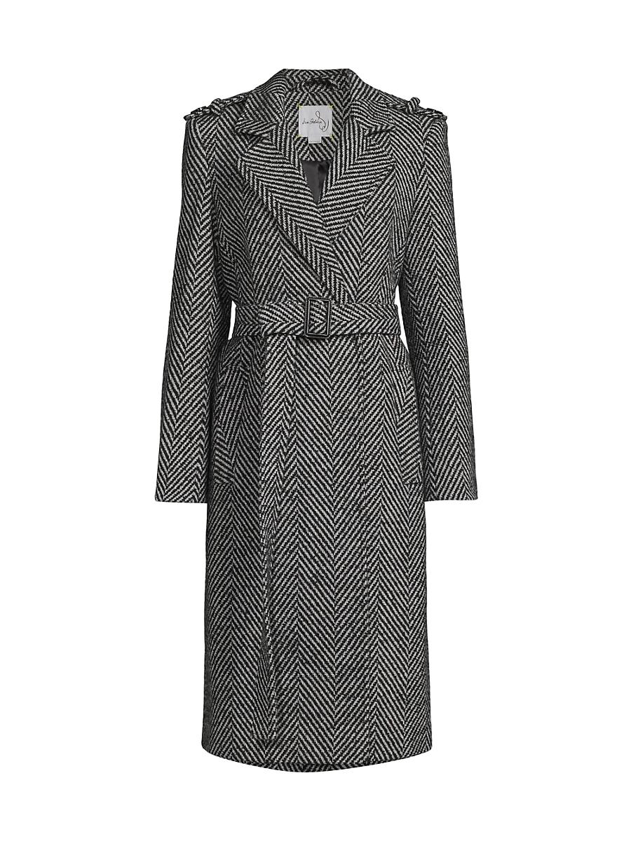 Womens Herringbone Wrap Coat Product Image