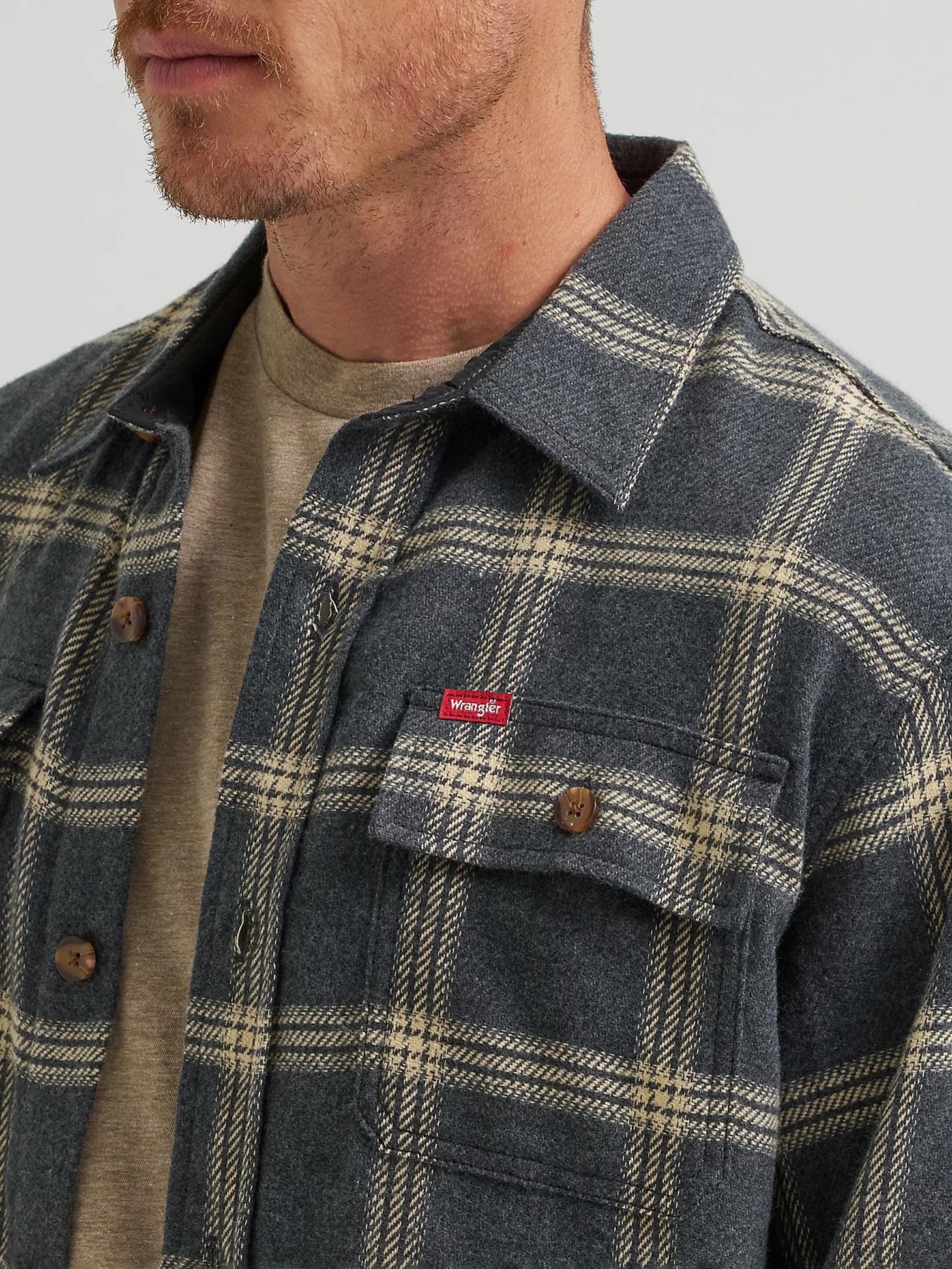 Wrangler® Men's Five Star Premium Brushed Flannel Shirt Jacket Heather Product Image