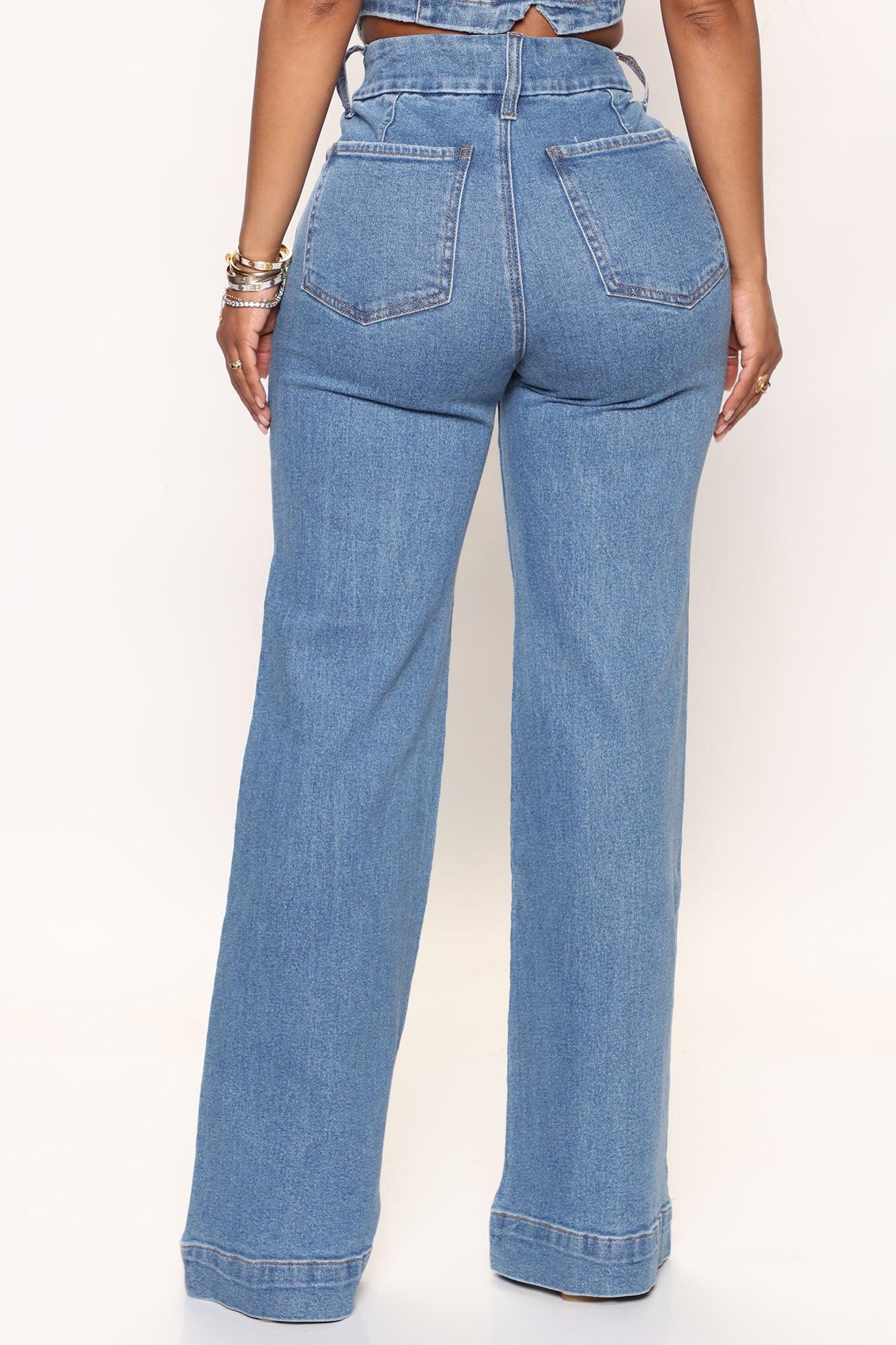 Western Showdown Trouser Flare Jeans - Medium Wash Product Image