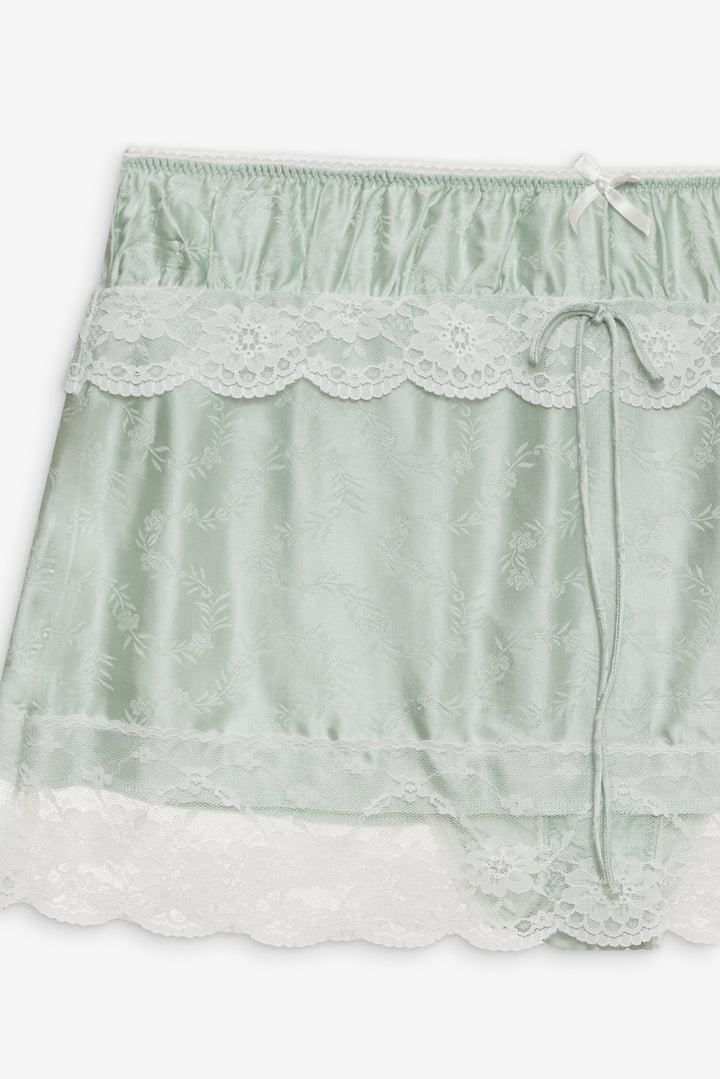 Mint Twist Jacquard Mini Skirt — Mint Product Image
