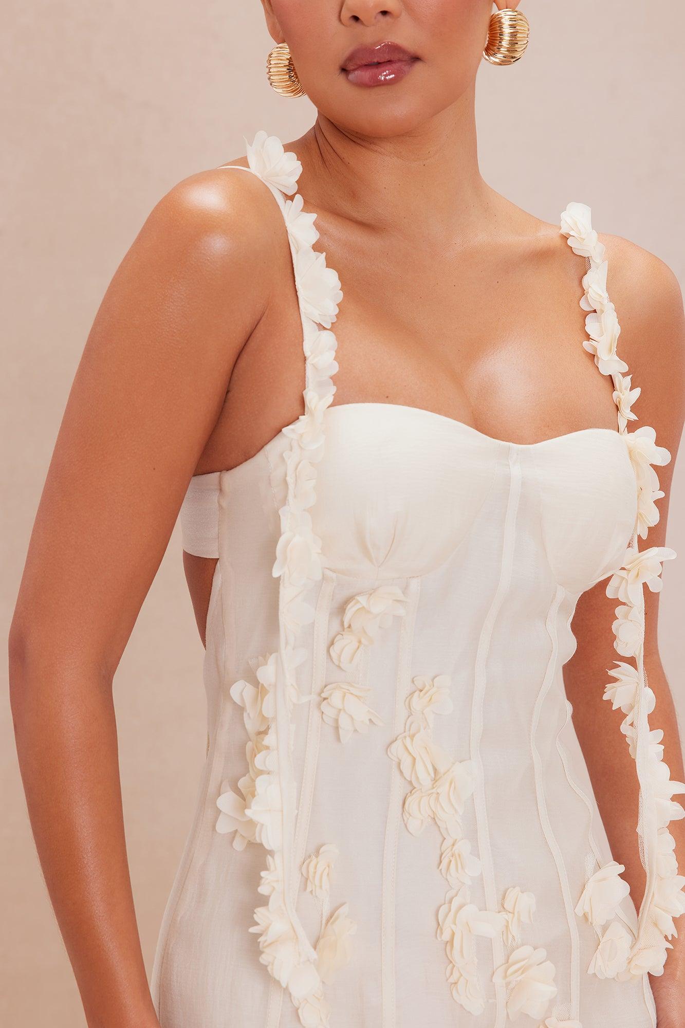 Harmony Floral Maxi Dress - Cream Product Image