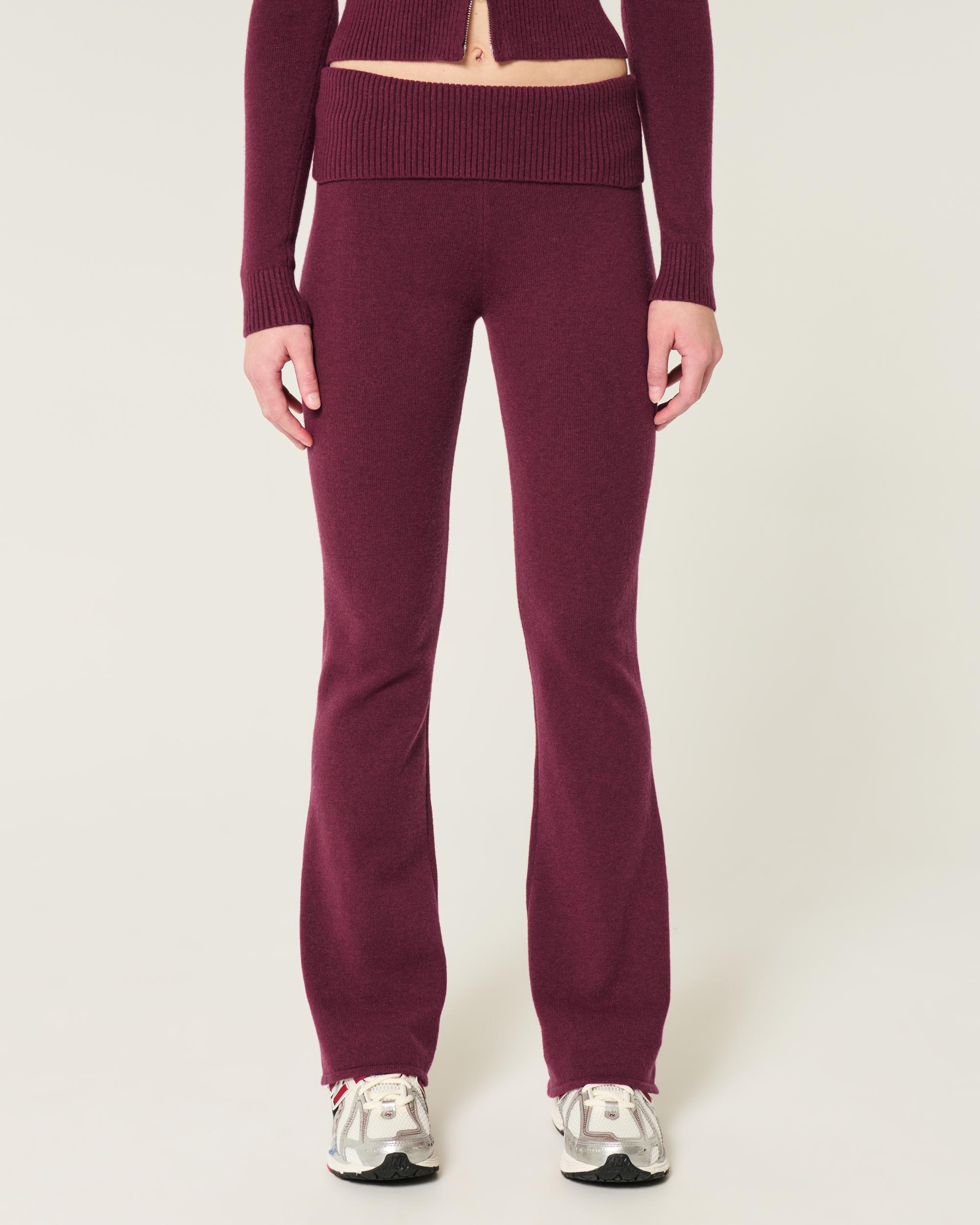 Gilly Hicks Cozy Sweater-Knit Foldover Waist Boot Pants Product Image