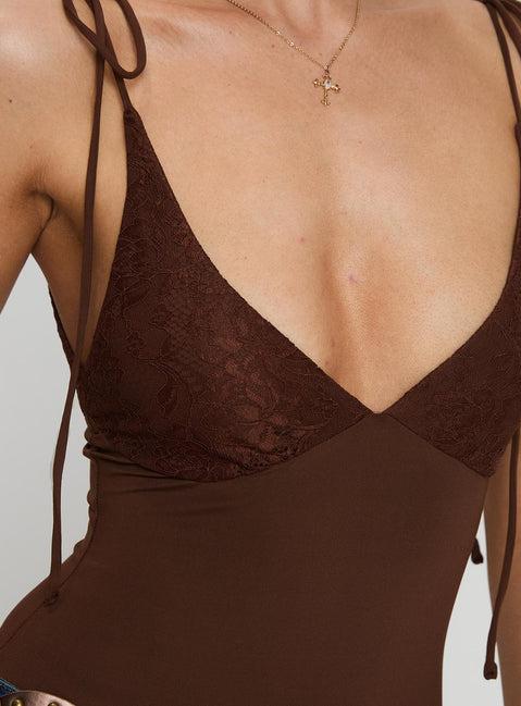 Prichard Bodysuit Brown Product Image