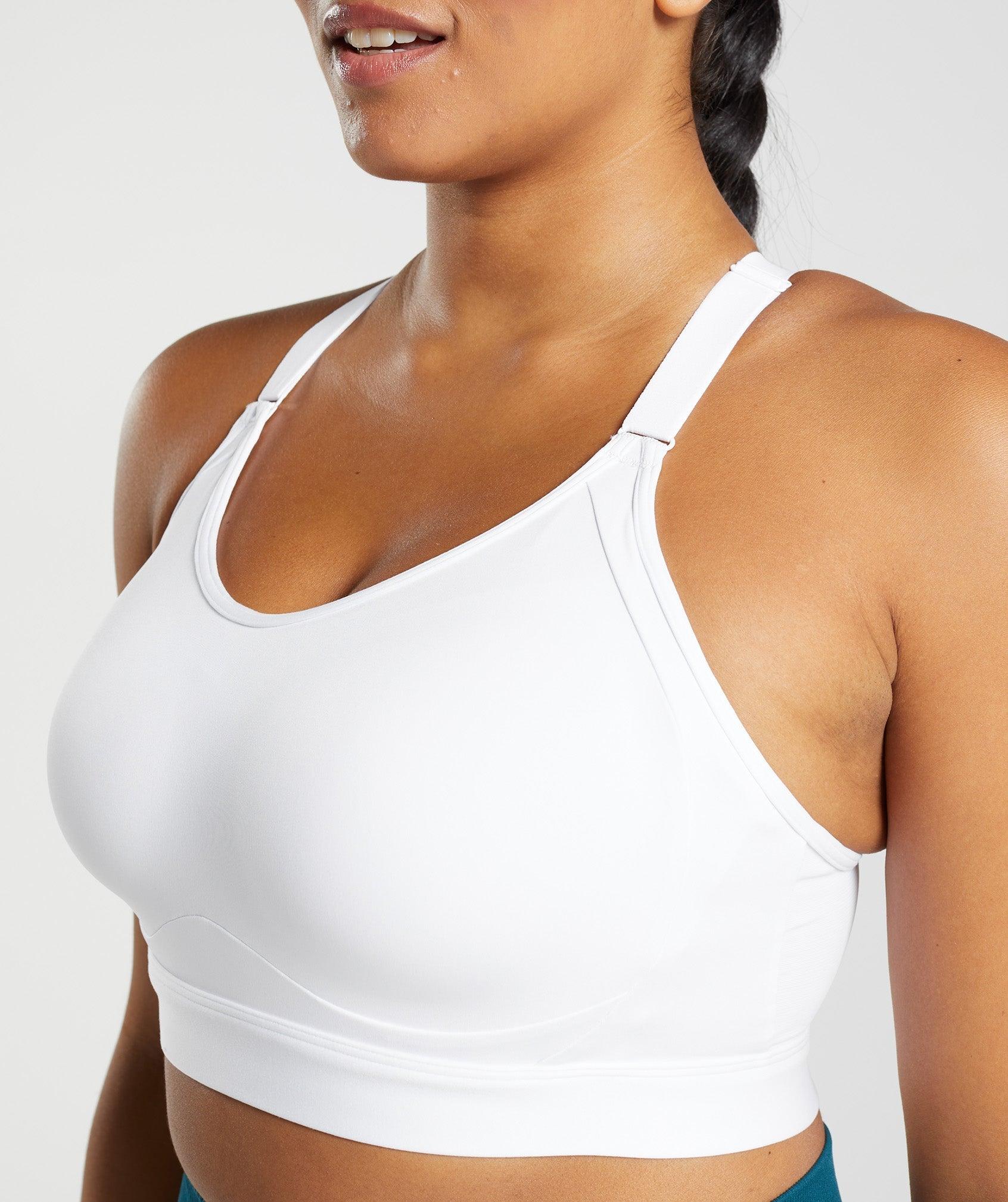 Gymshark Cut Out Back High Support Sports Bra, B/C-E/F - White Female Product Image