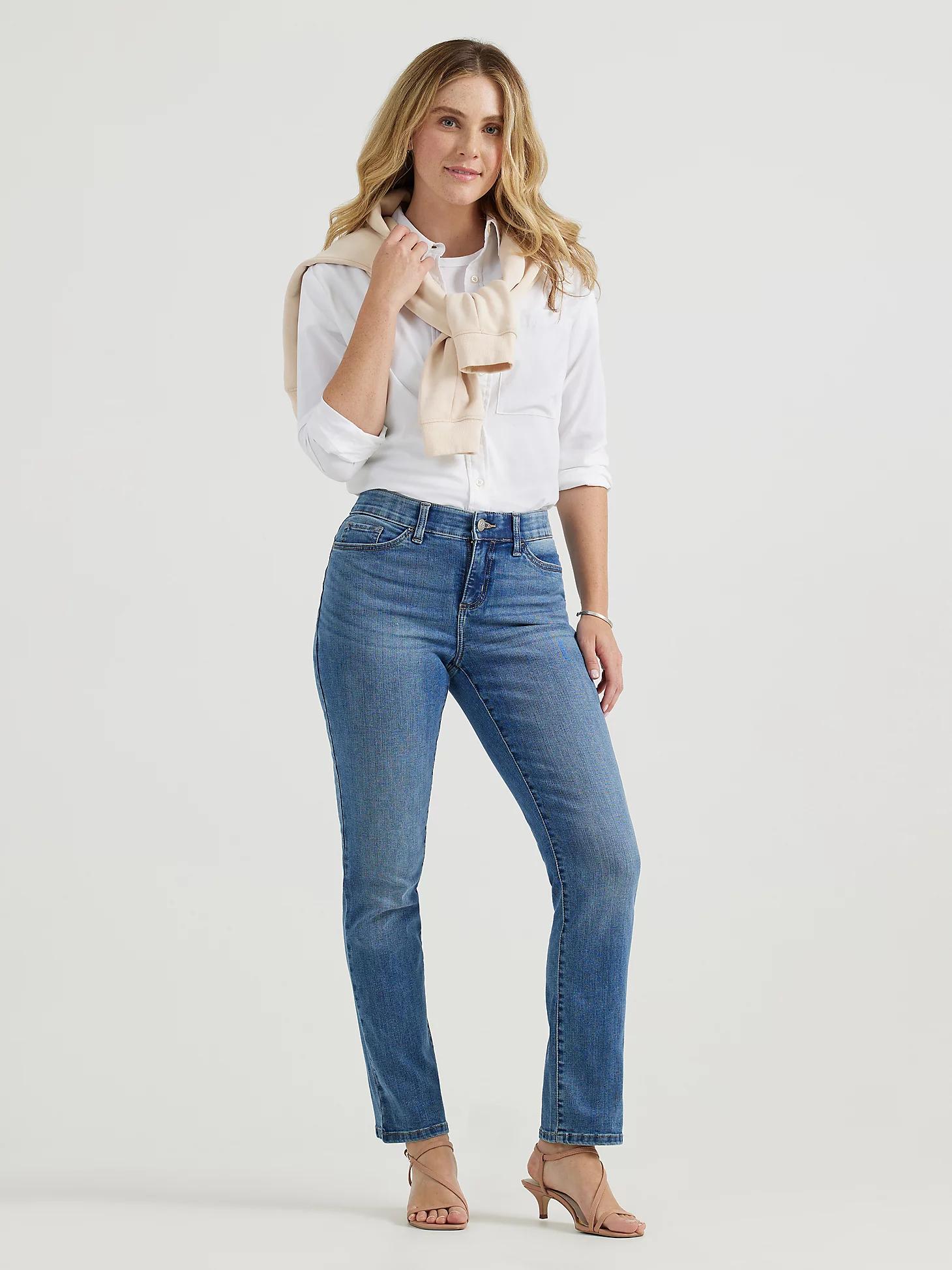 Women's Ultra Lux Comfort with Flex Motion Straight Jean (Petite) | Women's Jeans | Lee® Product Image