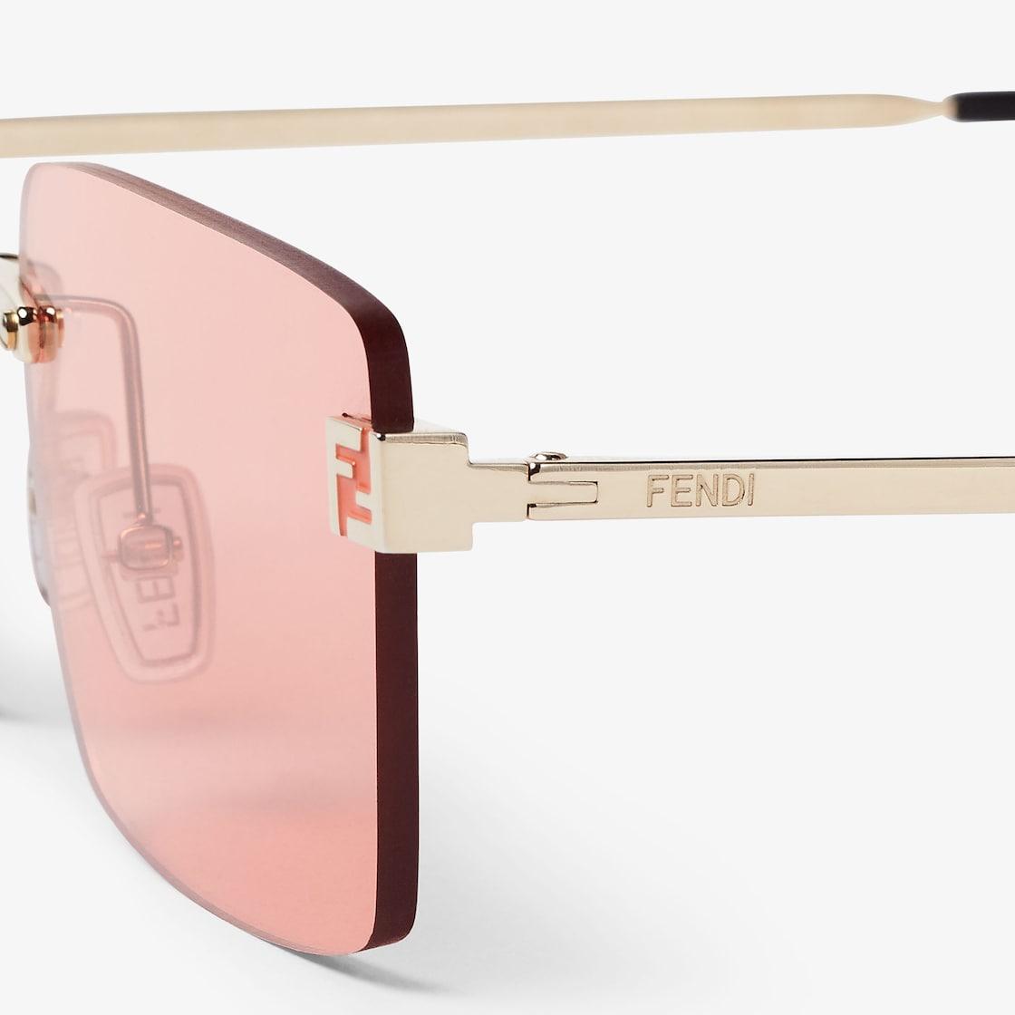 Fendi SkyGold-colored metal sunglasses Product Image