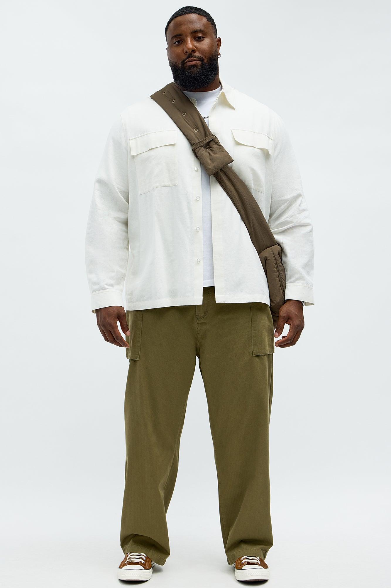 On Some Lowkey Baggy Pants  - Olive Product Image