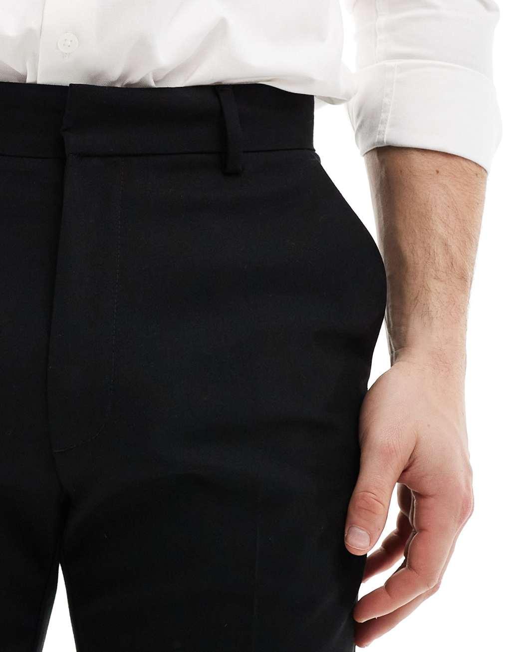 ASOS DESIGN smart skinny fit pants in black Product Image