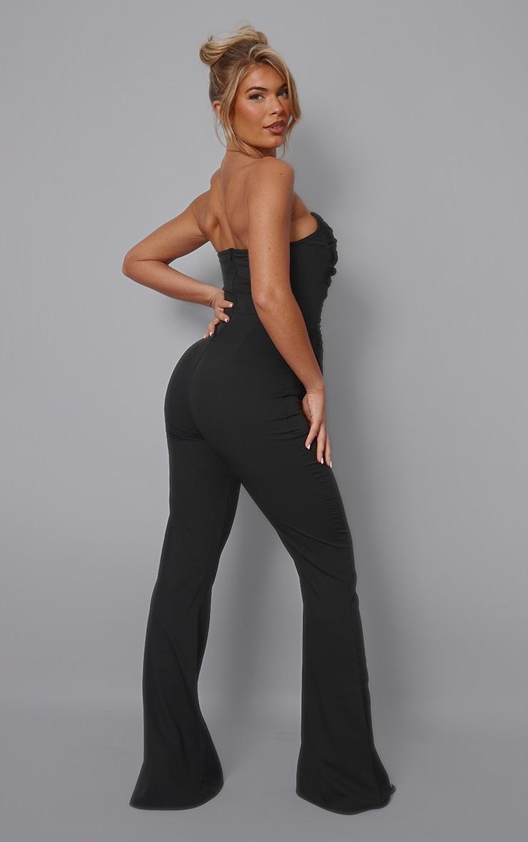  Black Ruch Pointed Corset Bandeau Jumpsuit Product Image