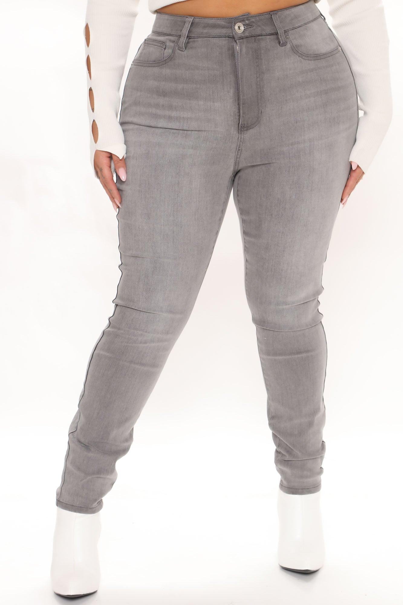 Lights Out High Rise Booty Lifting Skinny Jeans - Grey Product Image