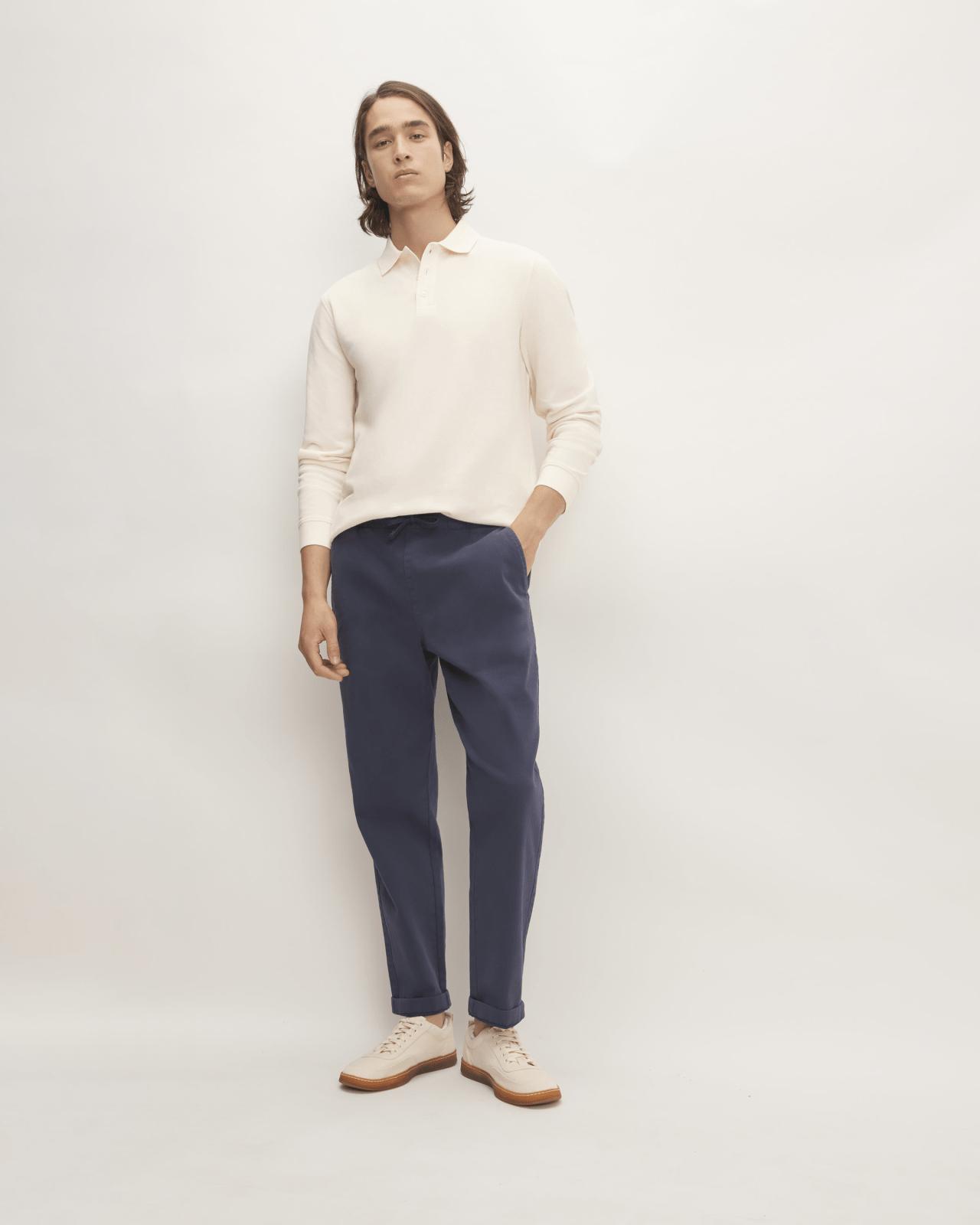 Mens Long-Sleeve Pique Polo T-Shirt by Everlane Product Image