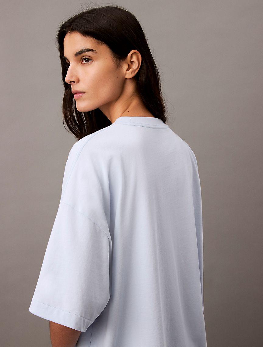 Calvin Klein Womens Boxy Varsity Logo T-Shirt - Pink Product Image