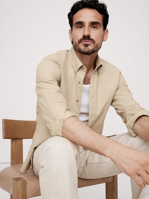 Standard-Fit Cotton Flannel Shirt Product Image