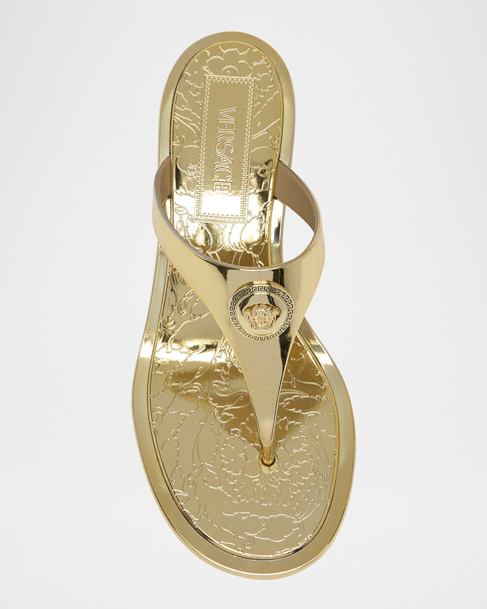 Alia Laminated Rubber Kitten-Heel Sandals Product Image