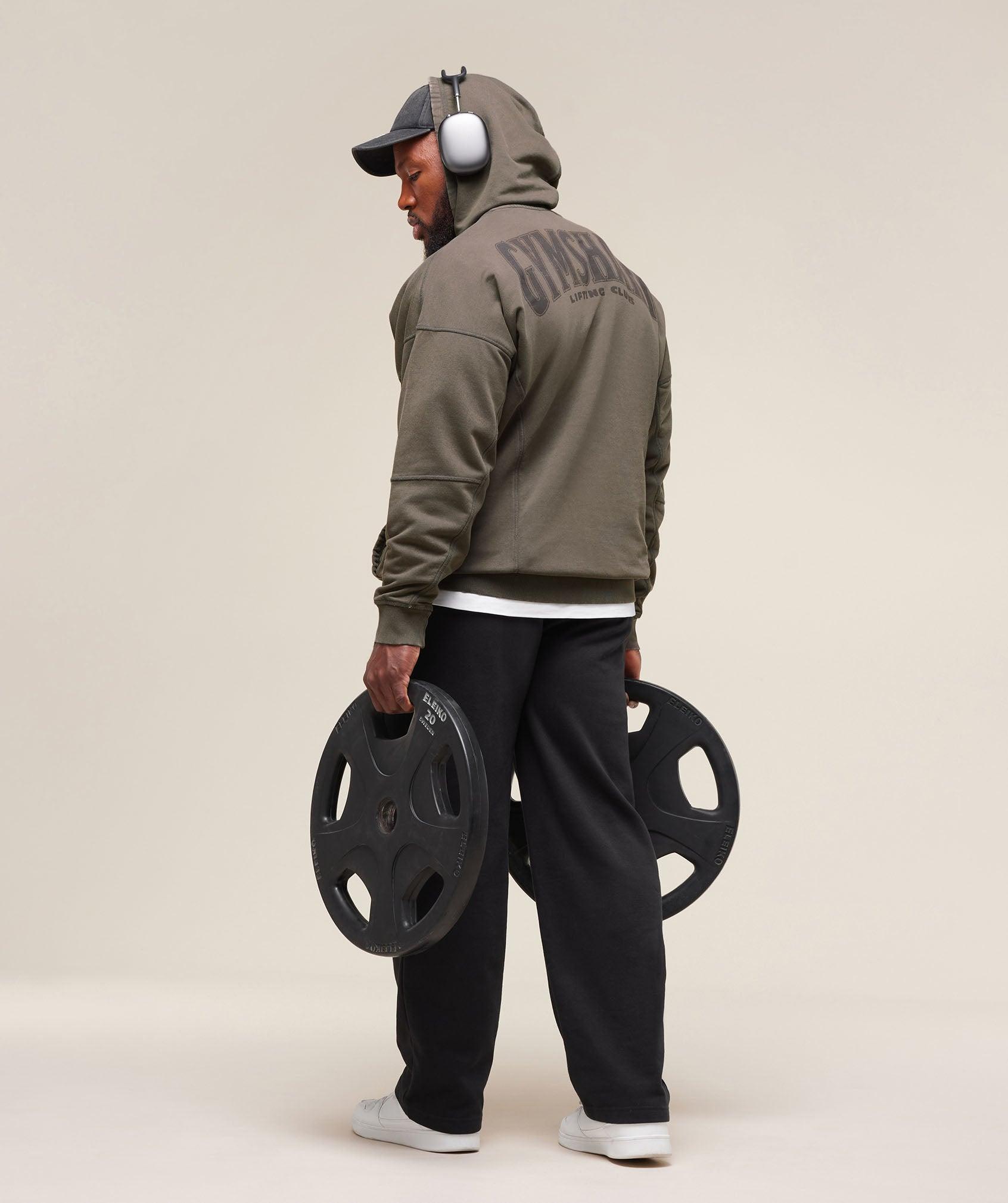 Gymshark Heritage Washed Hoodie - Strength Green Male Product Image