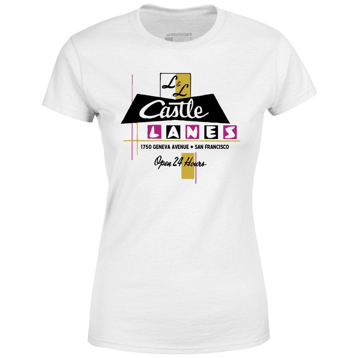 L & L Castle Lanes - San Francisco, CA - Vintage Bowling Alley - Women's T-Shirt Female Product Image