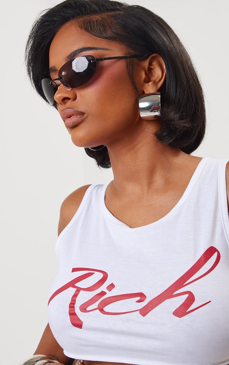 Shape White Cotton Rich Graphic Extreme Crop Top Product Image