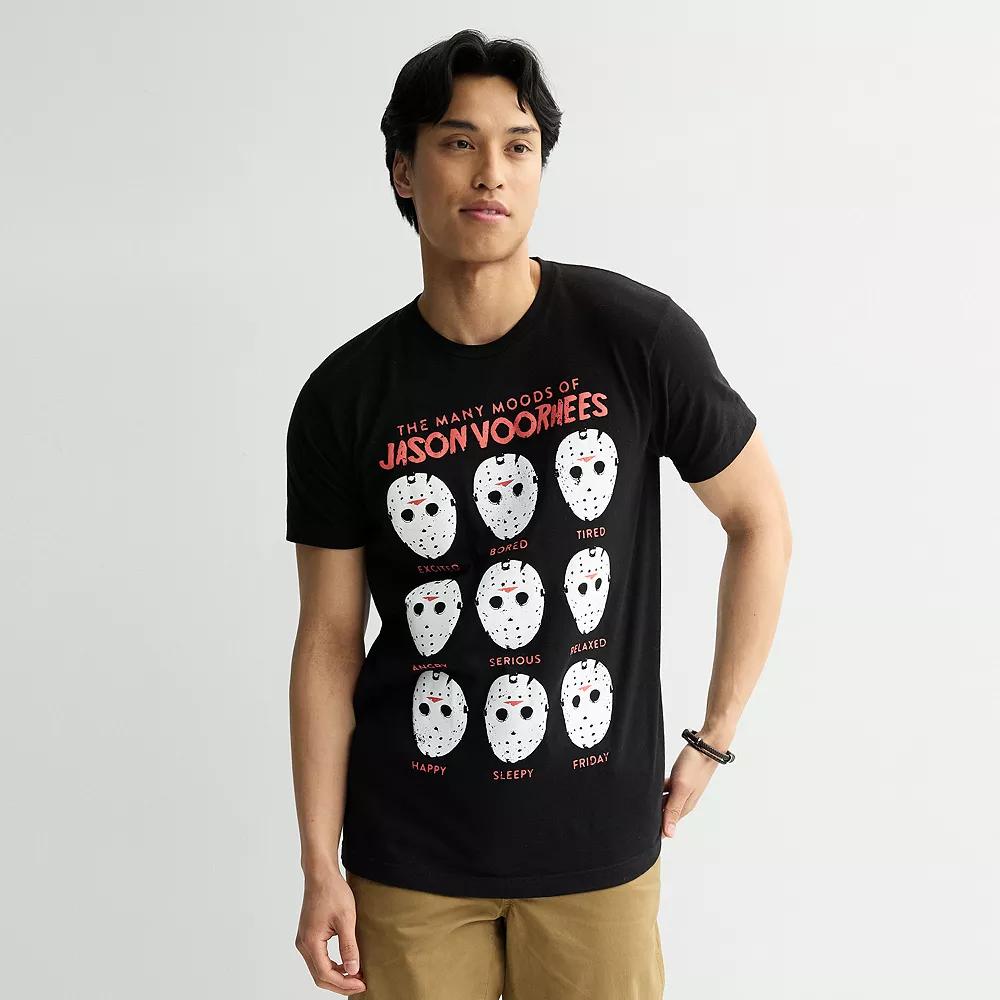 Men's Friday the 13th "The Many Moods of Jason Voorhees" Tee, Size: Large, Black Product Image