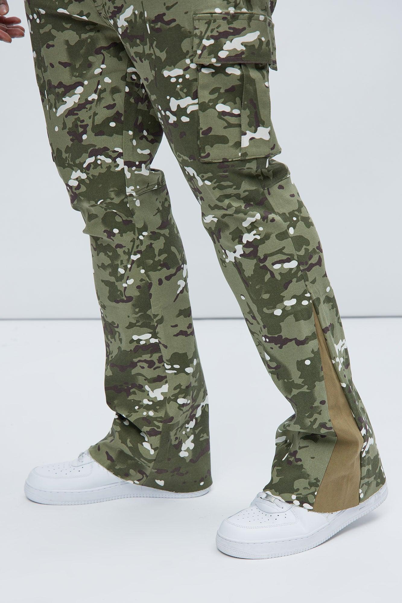 All Over Print Stacked Twill Flare Pant - Camouflage Product Image