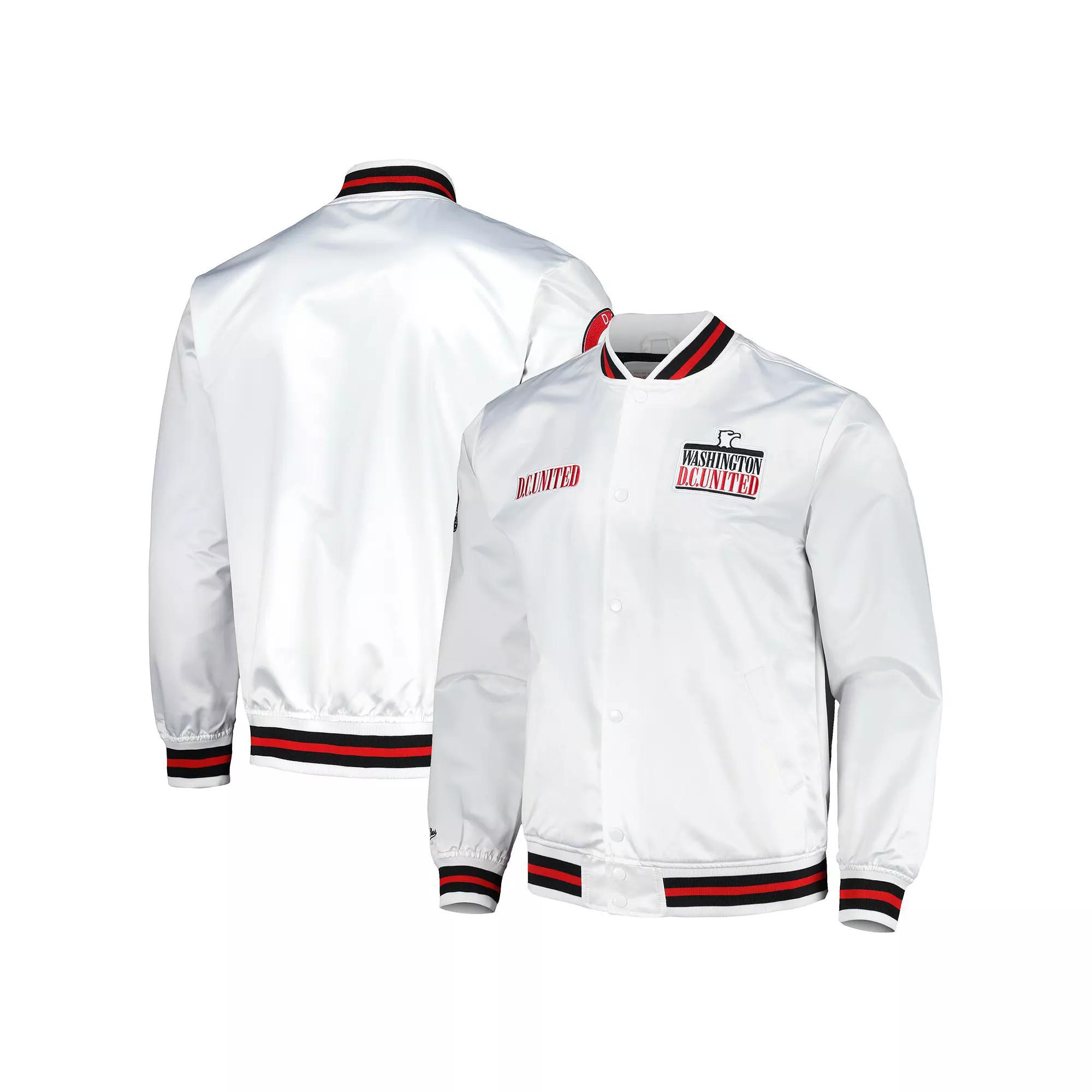 Men's Mitchell & Ness White D.C. United City Full-Snap Satin Jacket,  Product Image