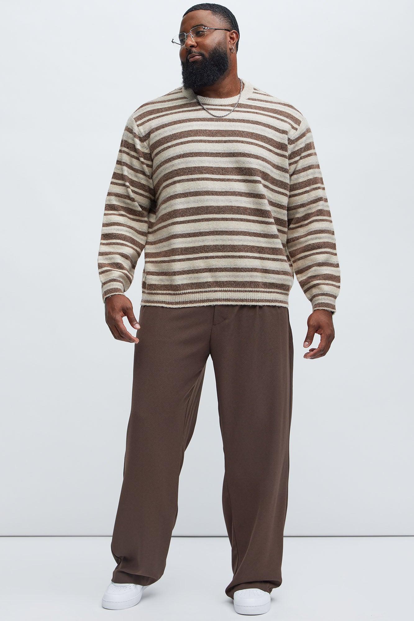 Lookin For Attention Striped Sweater - Brown/combo Male Product Image