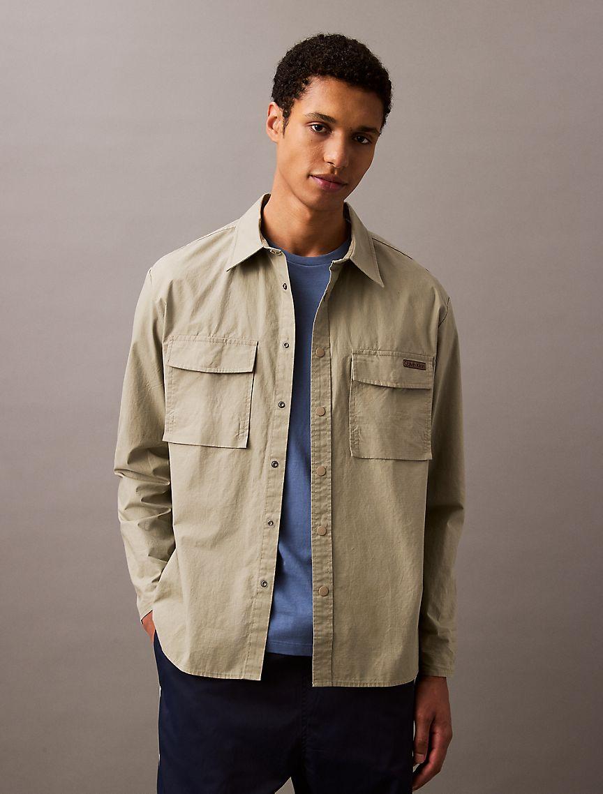 Cotton Ripstop Relaxed Button-Down Shirt Product Image