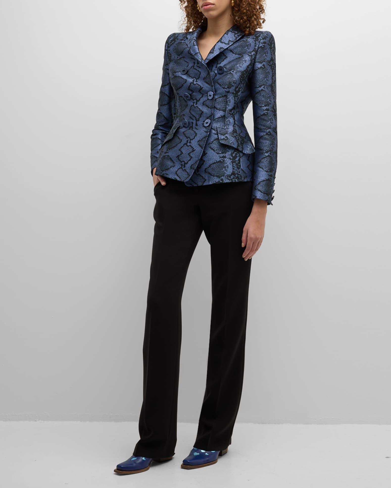 Snake Print Double-Breasted Jacket Product Image