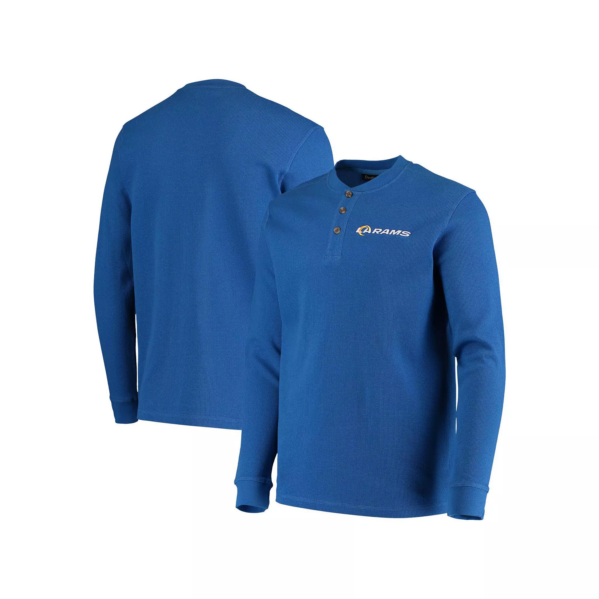 Men's Dunbrooke Royal Los Angeles Rams Logo Maverick Thermal Henley Long Sleeve T-Shirt,  Product Image