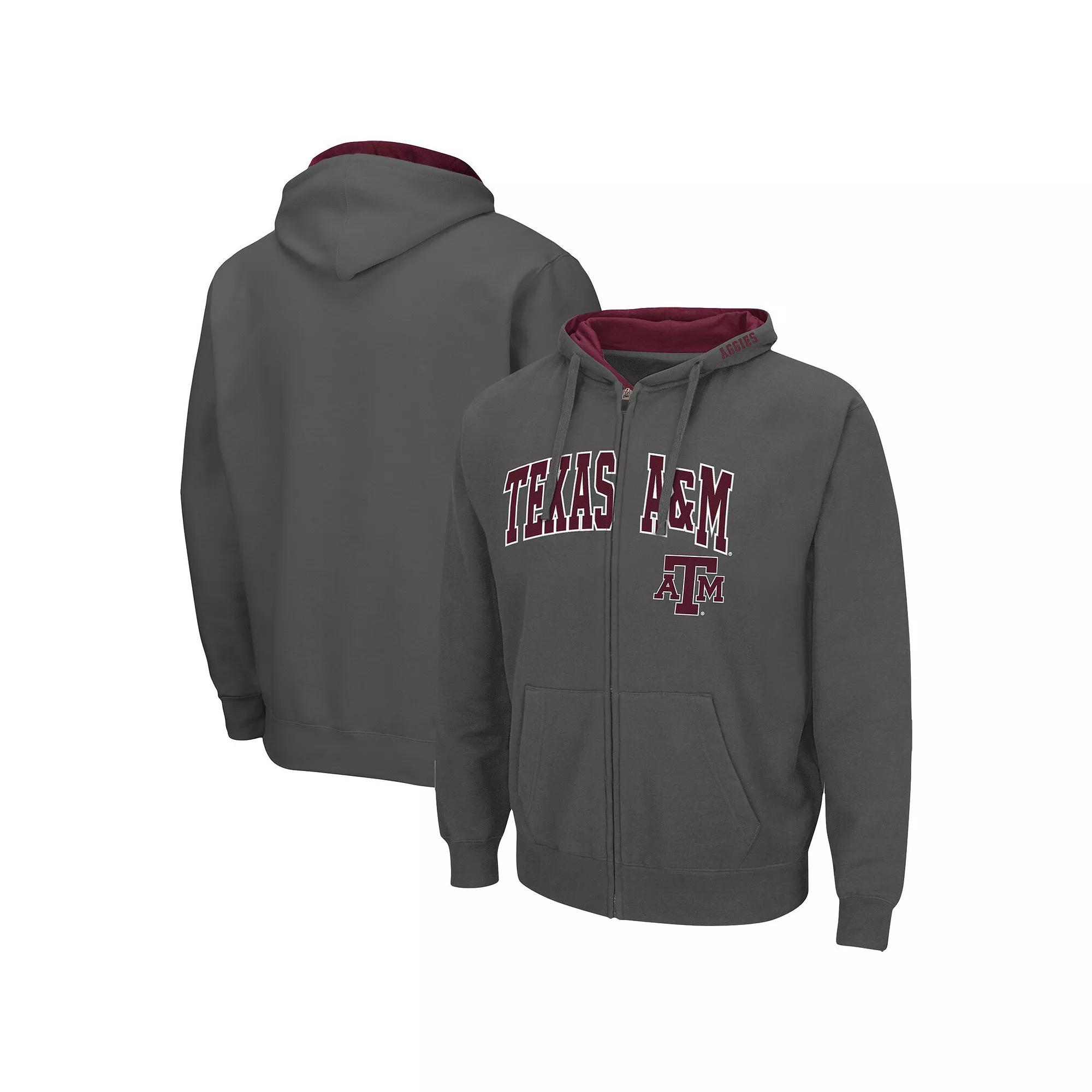 Men's Colosseum Black Virginia Tech Hokies Arch & Logo 3.0 Full-Zip Hoodie,  Product Image