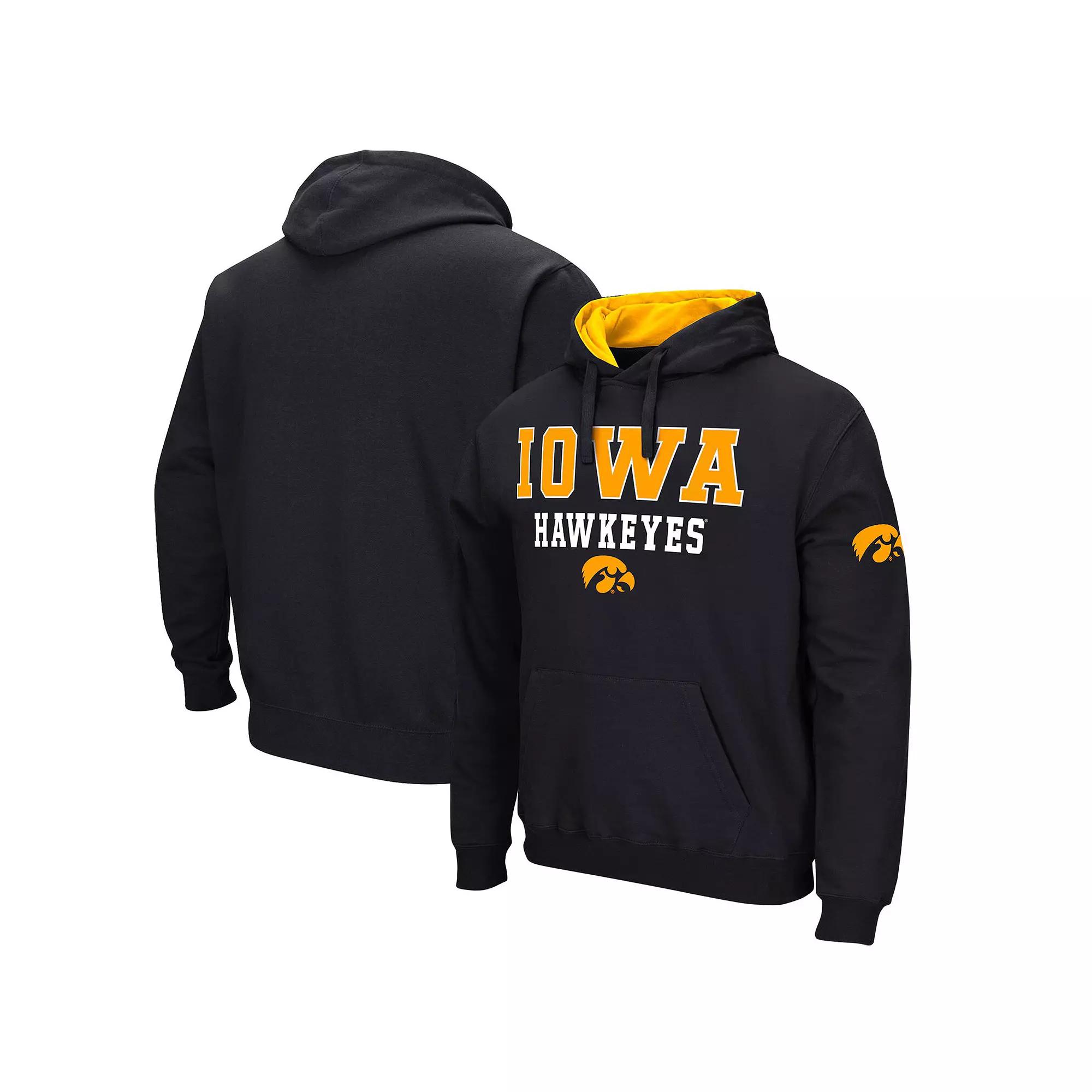 Men's Colosseum Black Iowa Hawkeyes Sunrise Pullover Hoodie,  Product Image