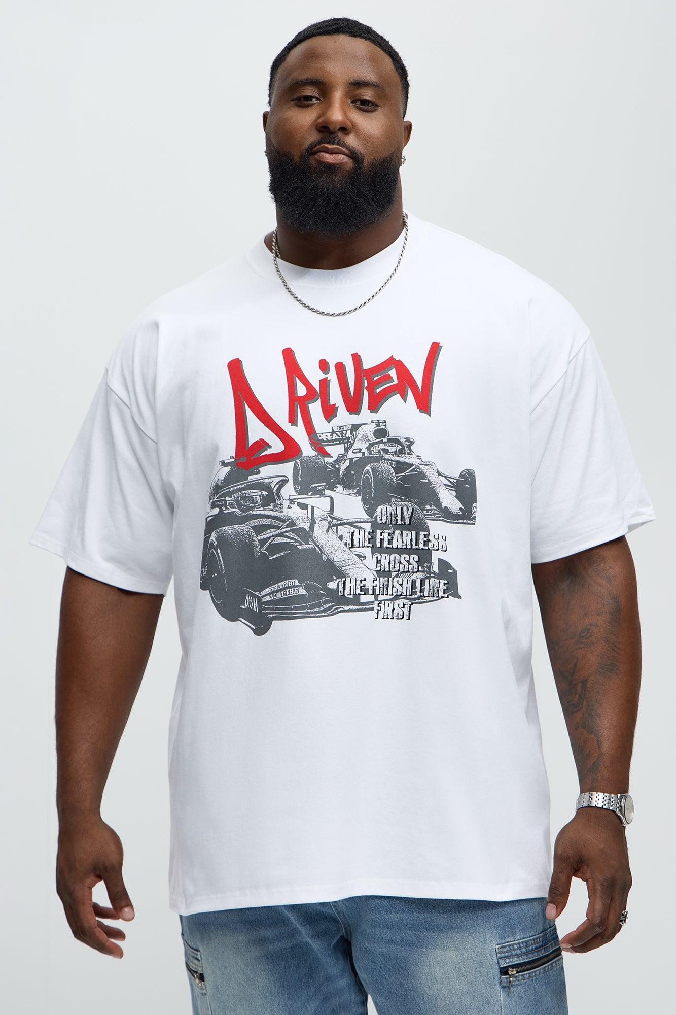 Driven To Win Oversized Short Sleeve Tee - White Male Product Image
