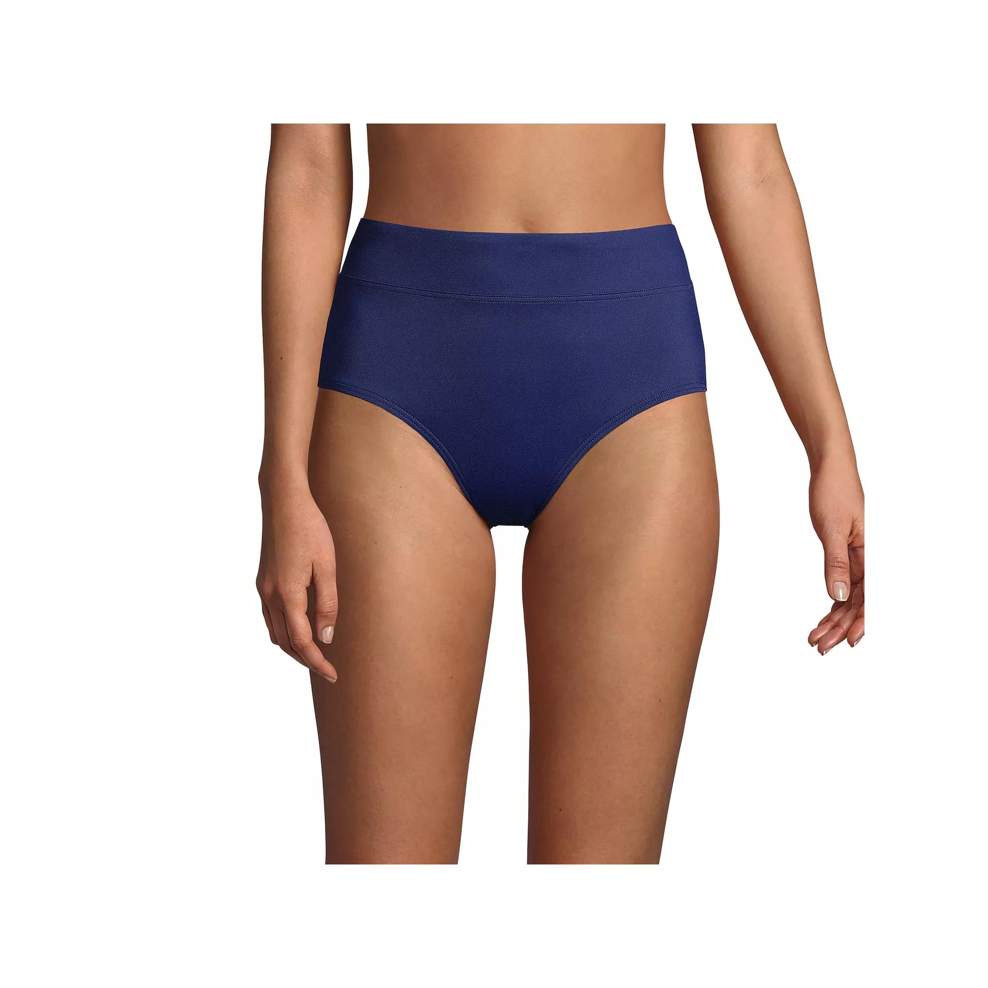 Women's Lands' End Retro Tummy Slimmer High-Waist Bikini Bottoms,  Product Image