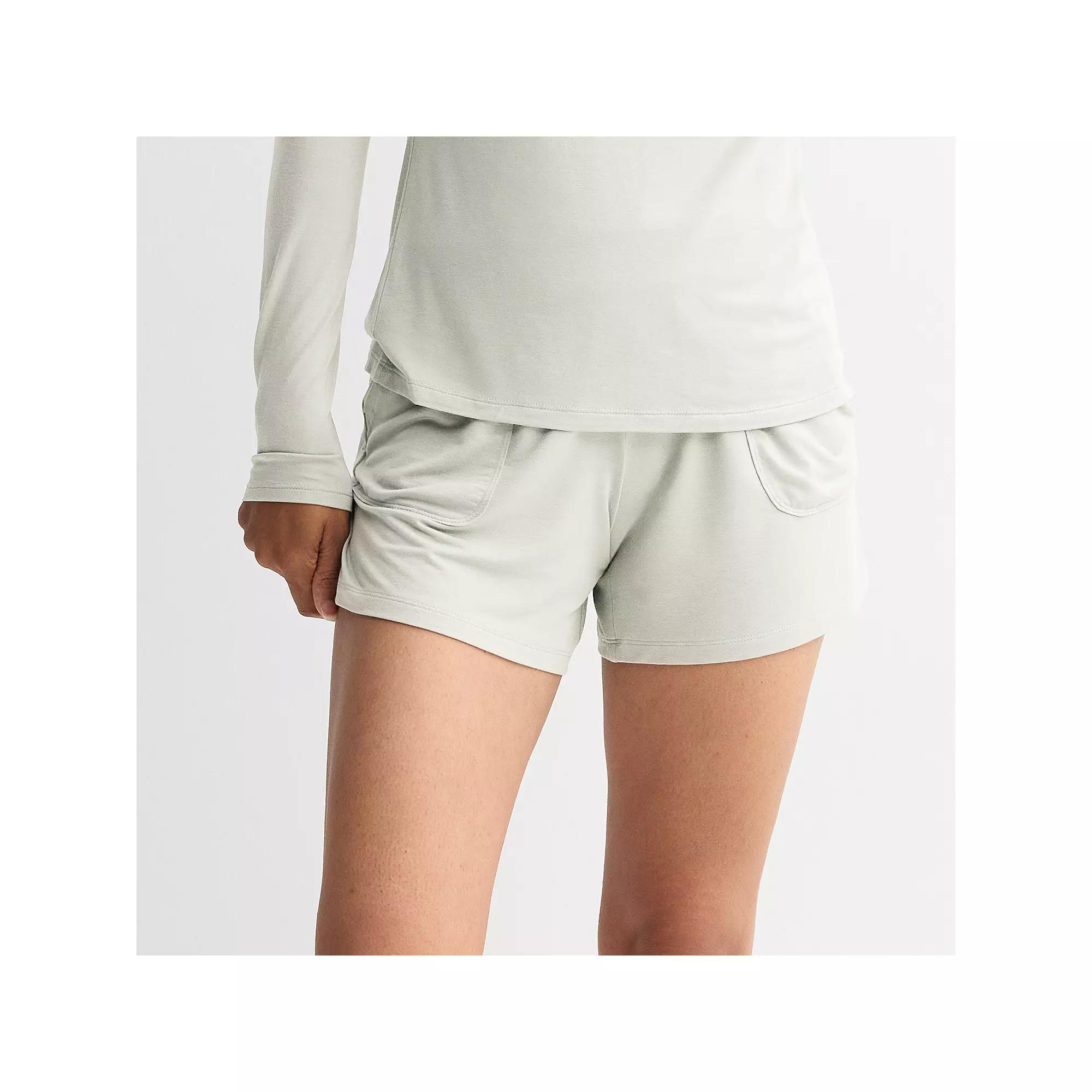 Women's Sonoma Goods For Life® Fold Over Sleep Shorts, Size: Small, Ivory Silk Product Image
