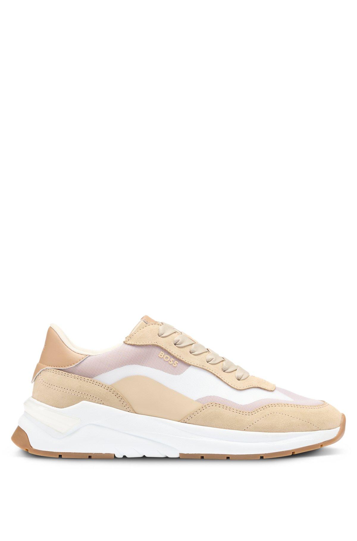 Running-inspired trainers with suede and mesh Product Image