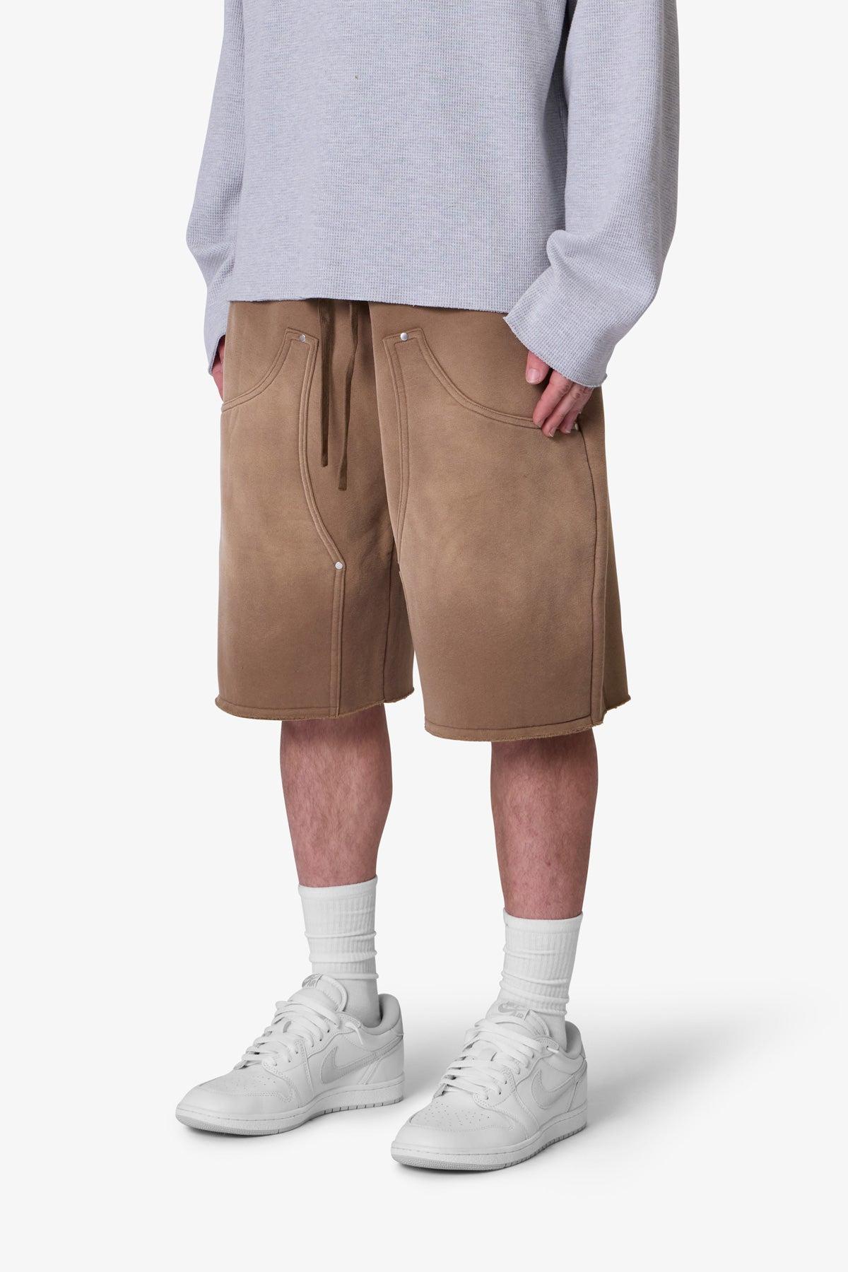 West Double Knee Sweatshorts - Tan Product Image