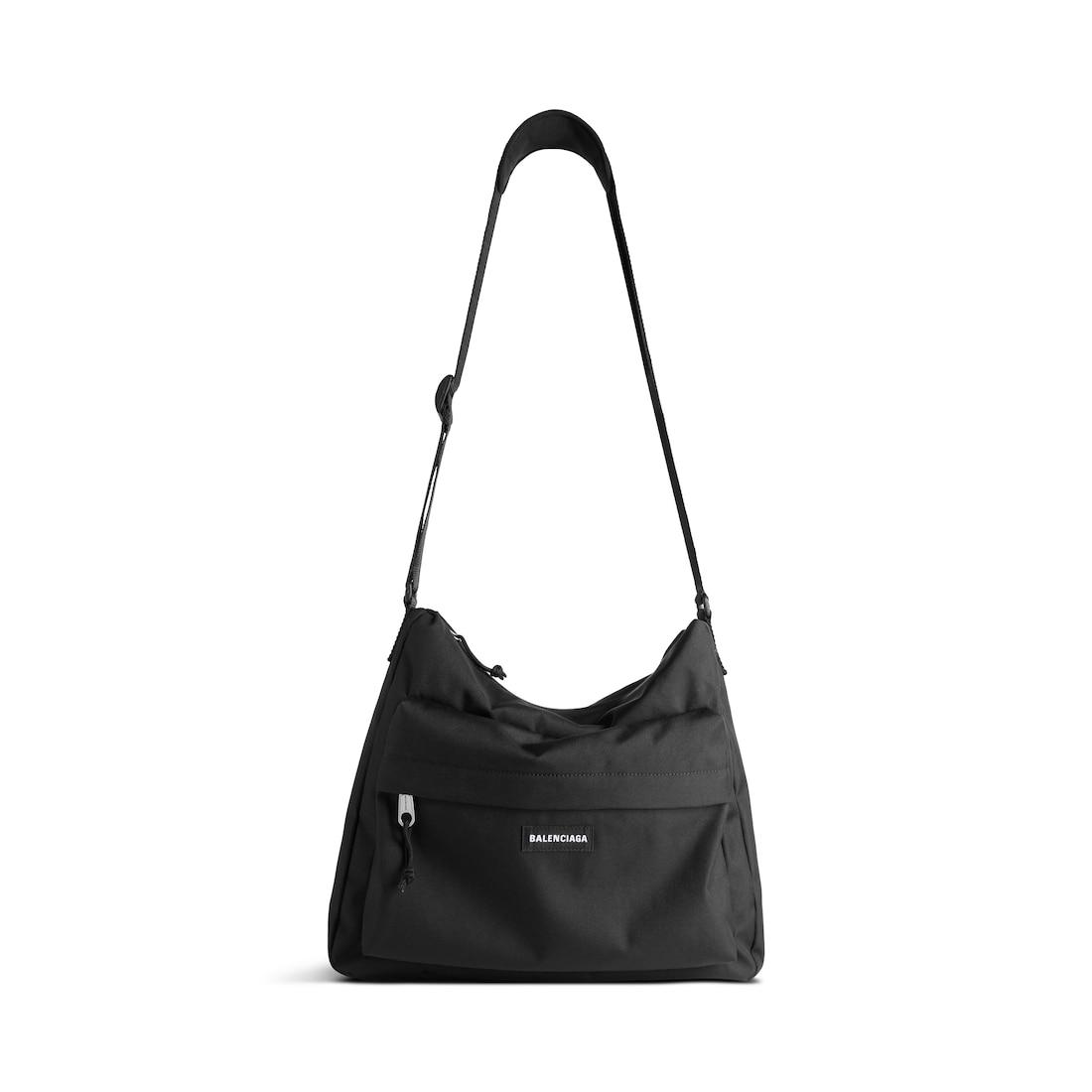 Men's Explorer Hobo Messenger Bag in Black Product Image