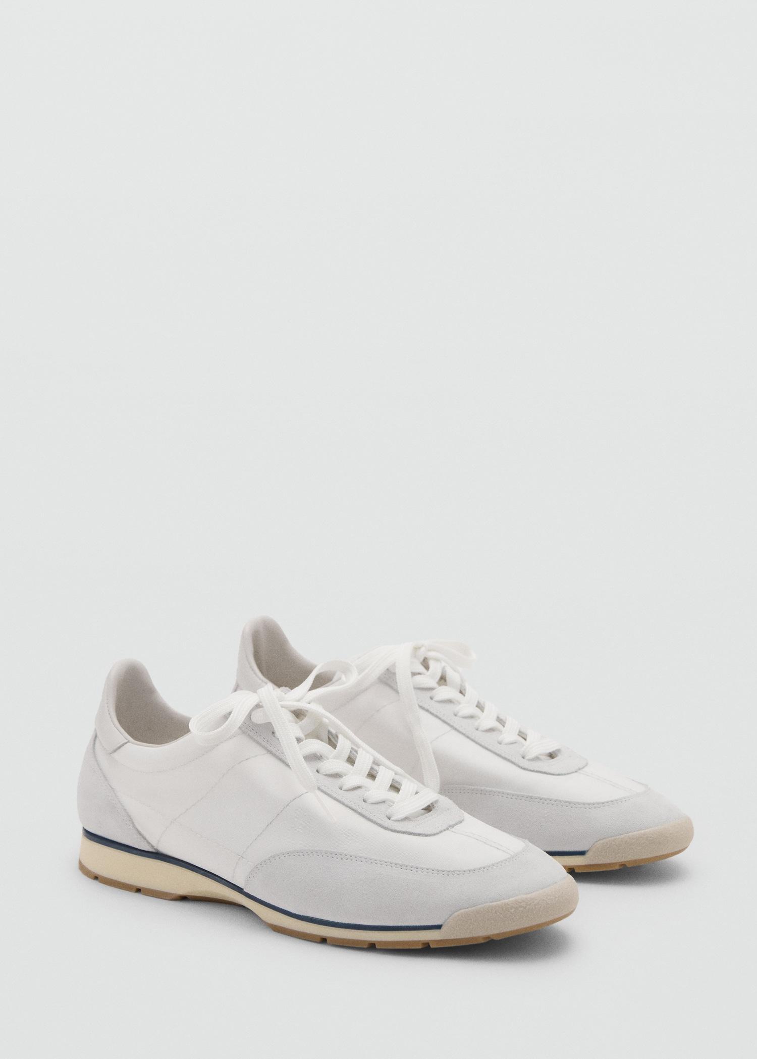 Leather mixed sneakers - Men | MANGO USA Product Image