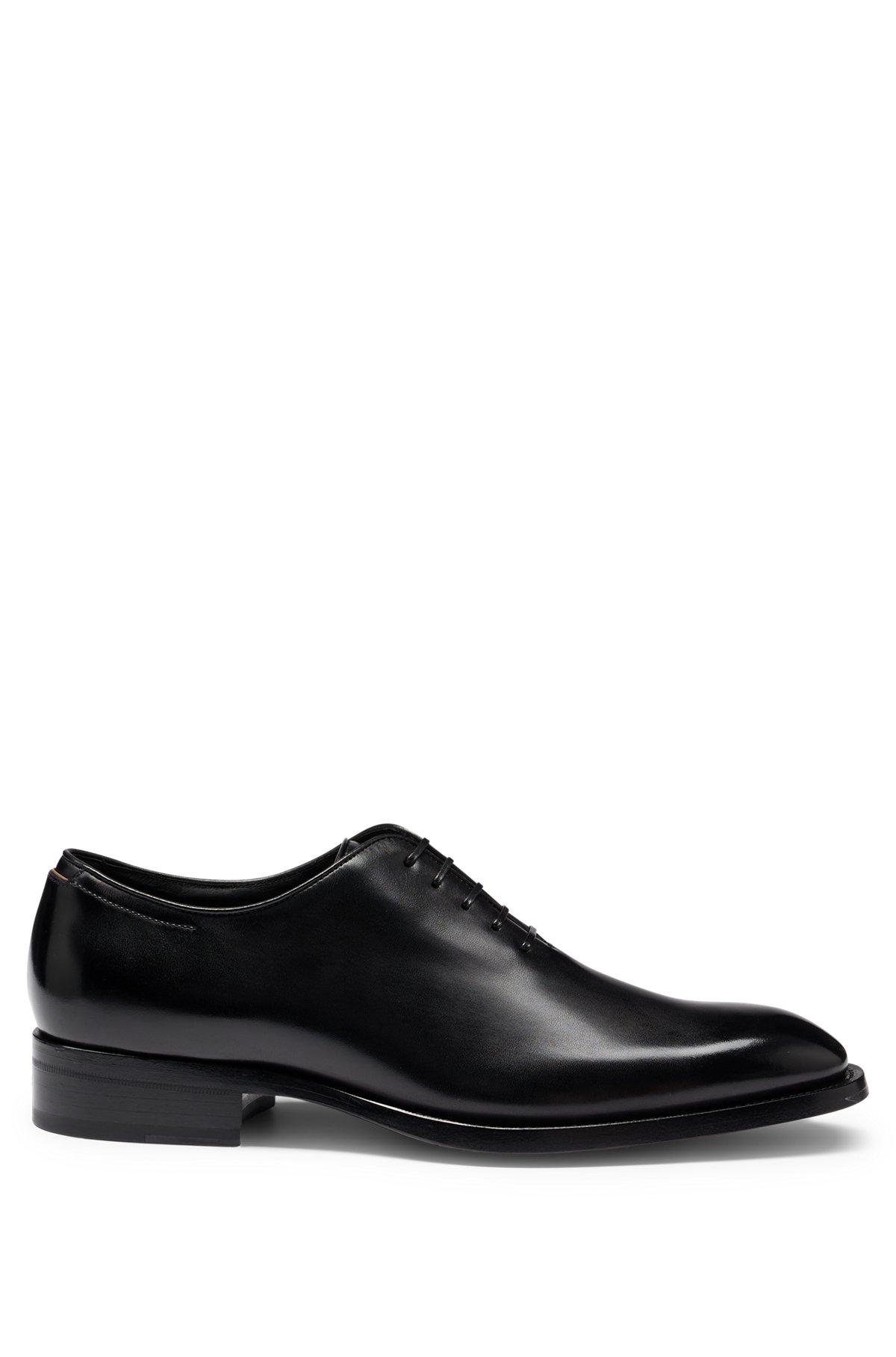 BOSS - Italian-made Oxford shoes in burnished leather - Black Product Image