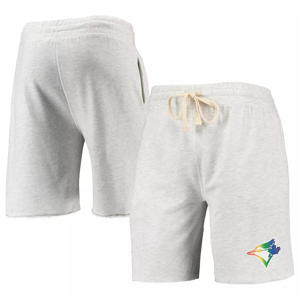 Men's Concepts Sport Oatmeal Toronto Blue Jays Mainstream Logo Terry Tri-Blend Shorts, Size: Large, Jay Team Product Image