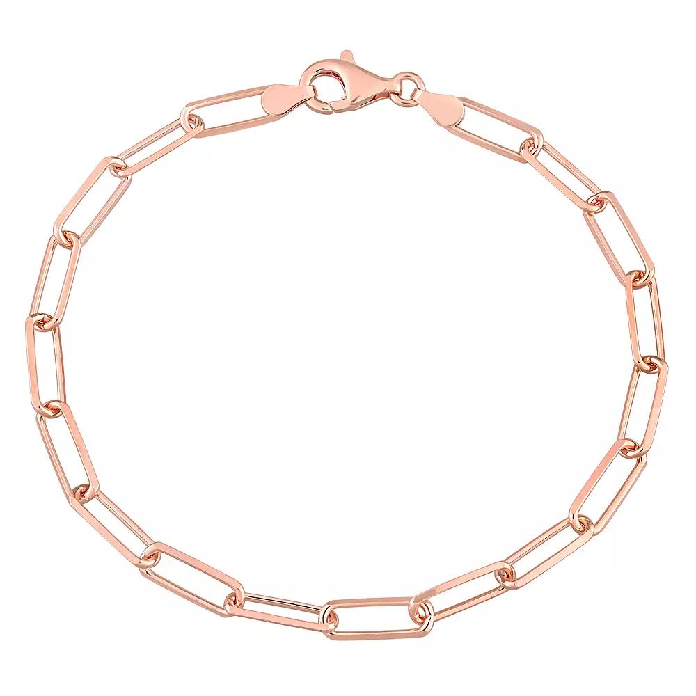 Stella Grace Sterling Silver Fancy Cut Paper Clip Link Chain Bracelet, Men's,  Product Image