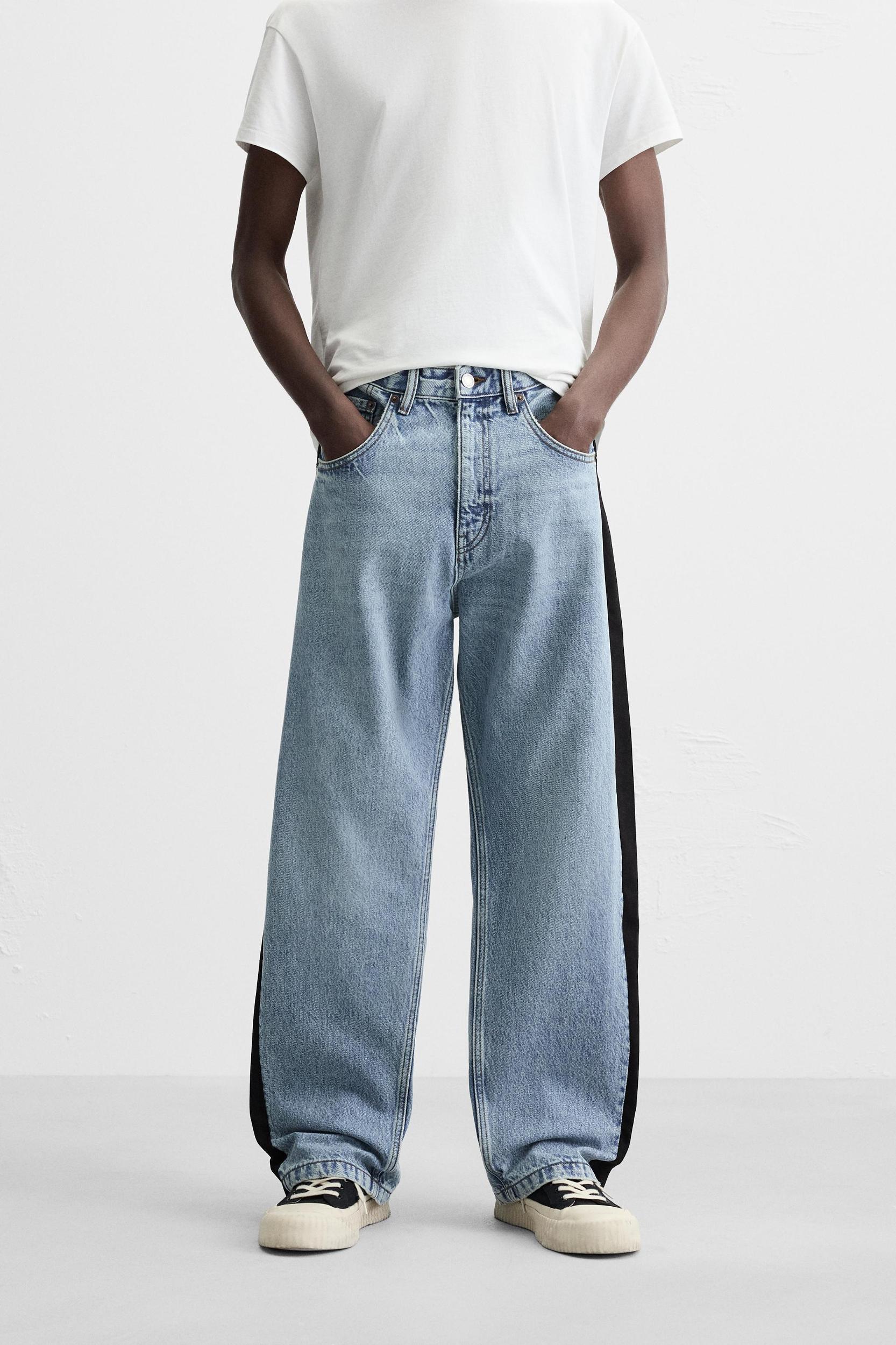 BAGGY FIT STRIPE JEANS Product Image