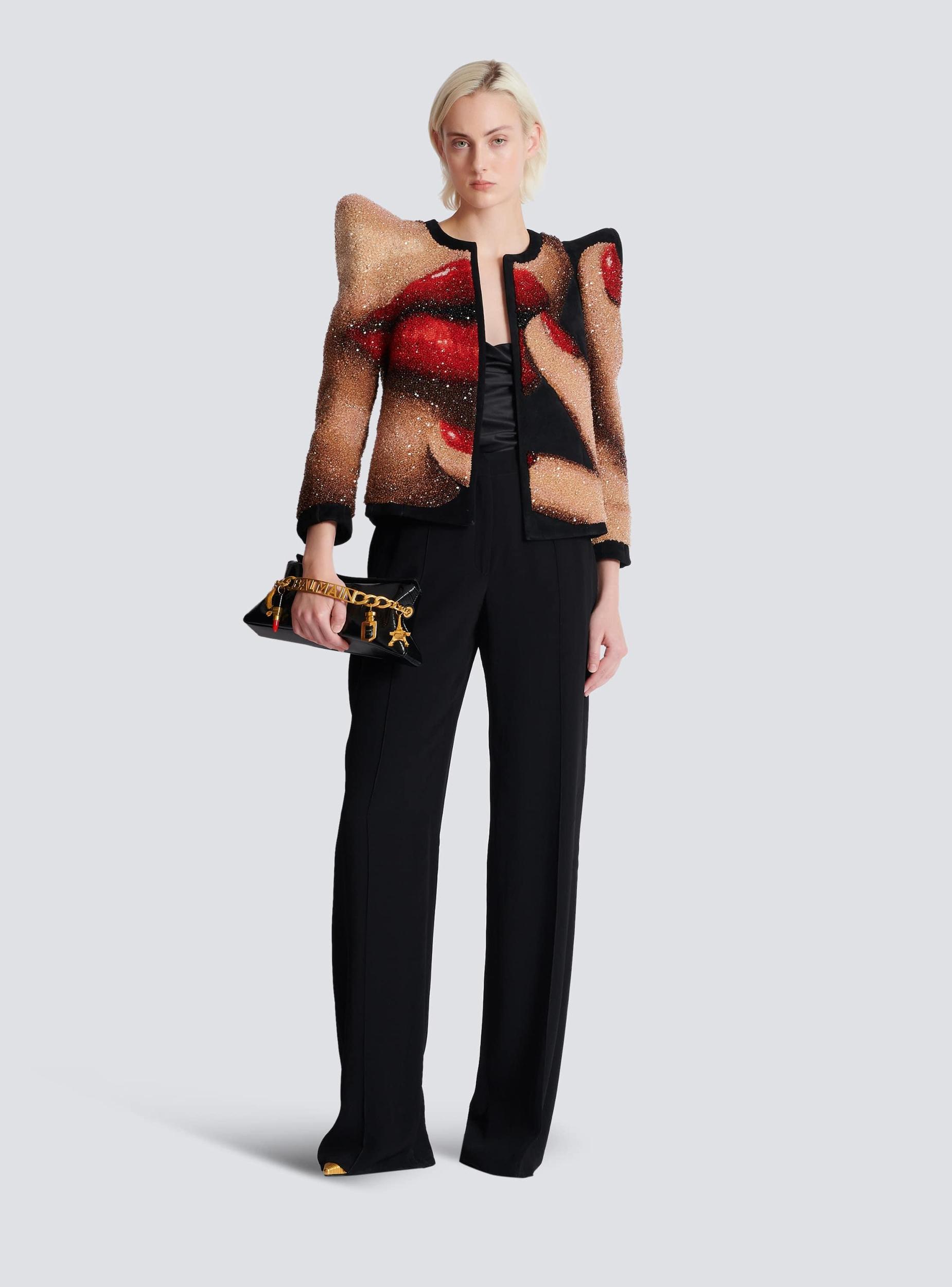 Crepe straight-leg tailored trousers Product Image