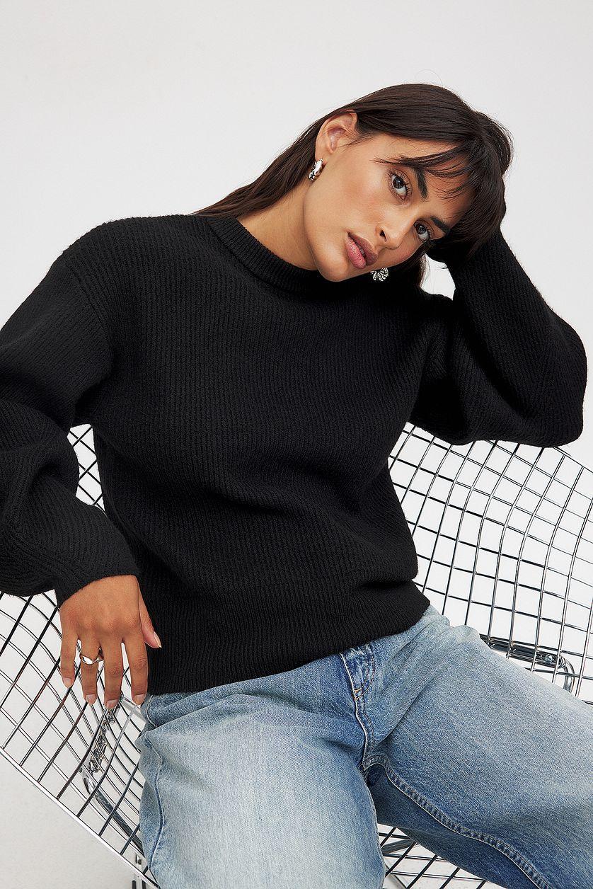 Knitted Volume Sleeve Sweater Product Image