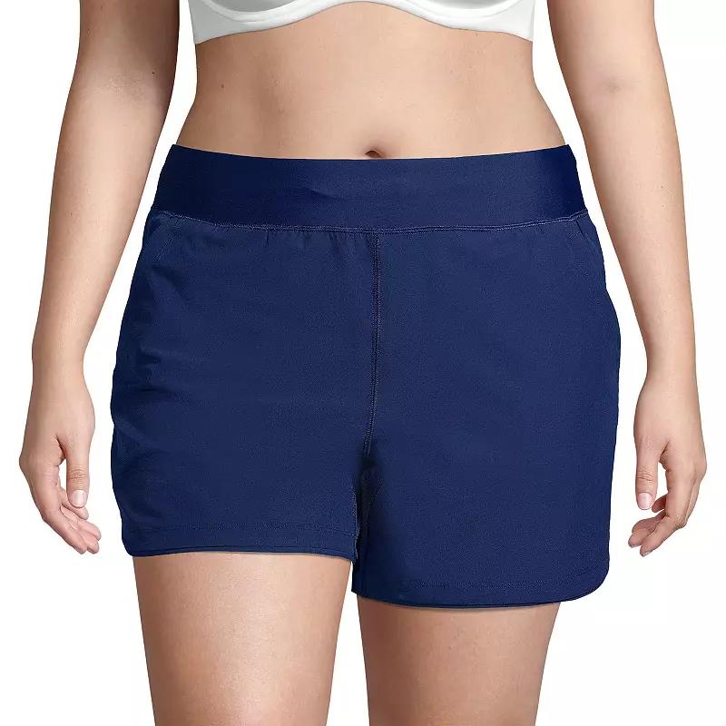 Plus Size Lands' End 5" Quick Dry Swim Shorts With Panty, Women's, Size: 22 W, Deep  Blue Product Image